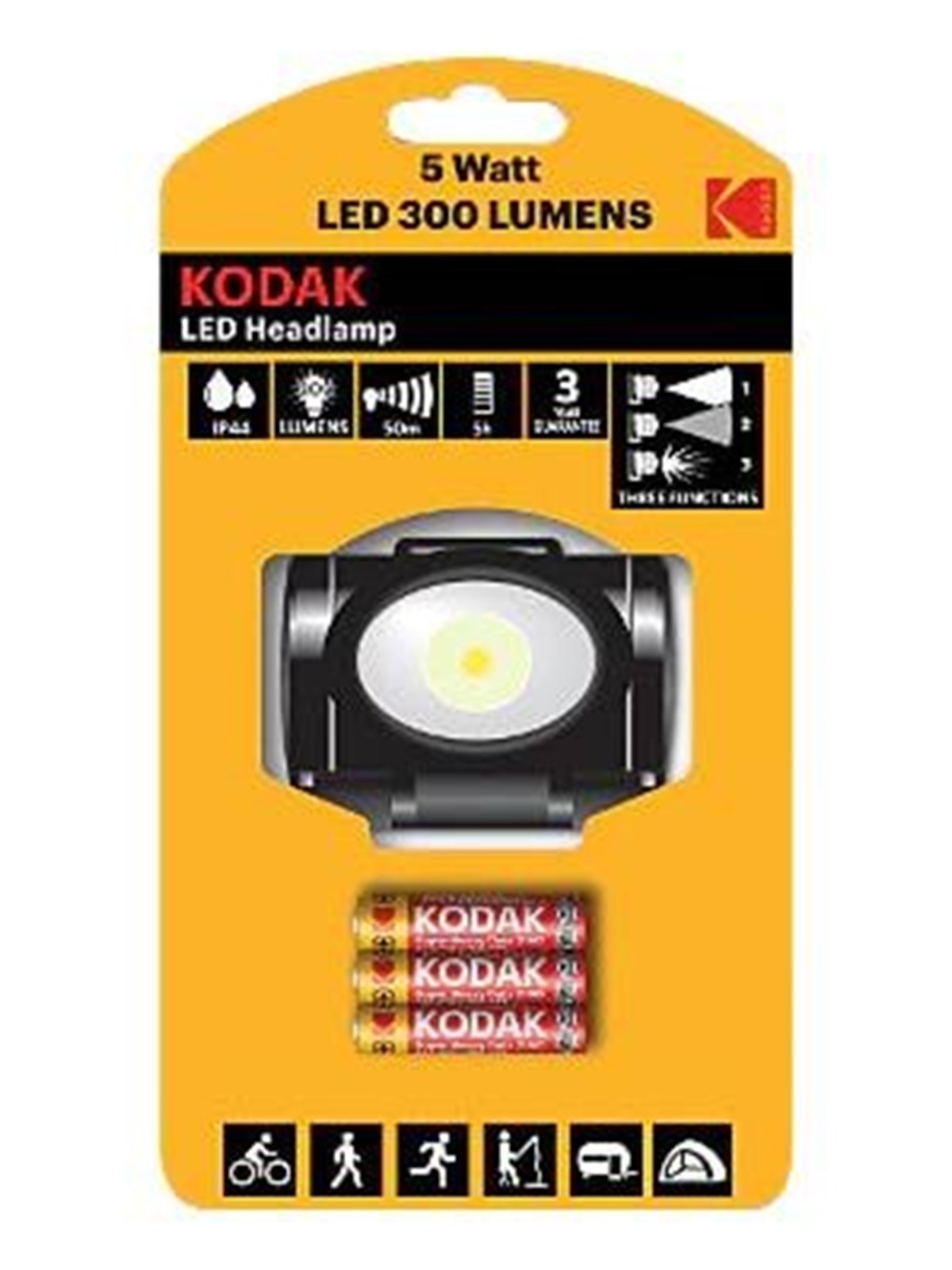 KODAK LED Headlamp 300 Lumen, Lommelygte