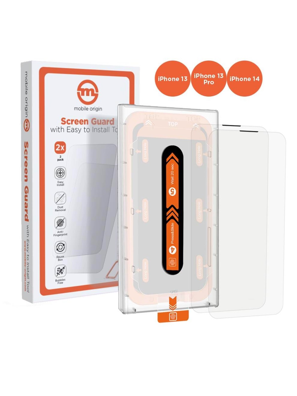 Mobile Origin Screen Guard iPhone 17e/16e/14/13/13 Pro/ with easy applicator 2 pack