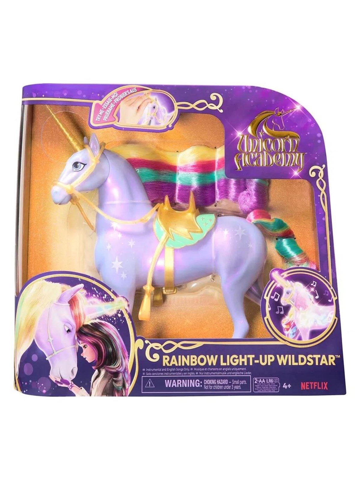 Unicorn Academy Enhjørningeakademiet Rainbow Light Up Wildstar 28 cm, Figur
