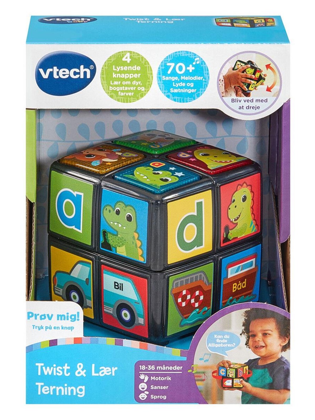 VTech Twist & Teach Animal Cube DK, Babylegetøj