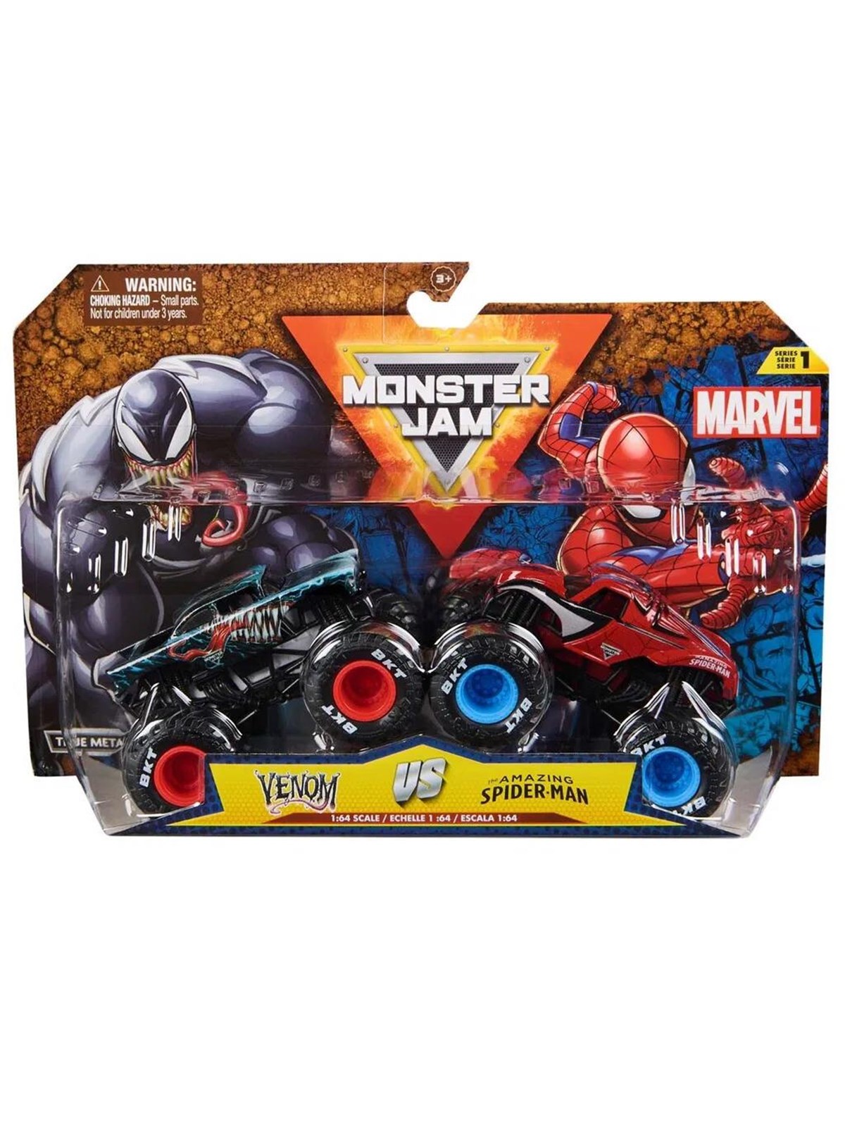 Monster Jam 1:64 Marvel 2-Pk Spider Man:Venom, Legetøjsbil