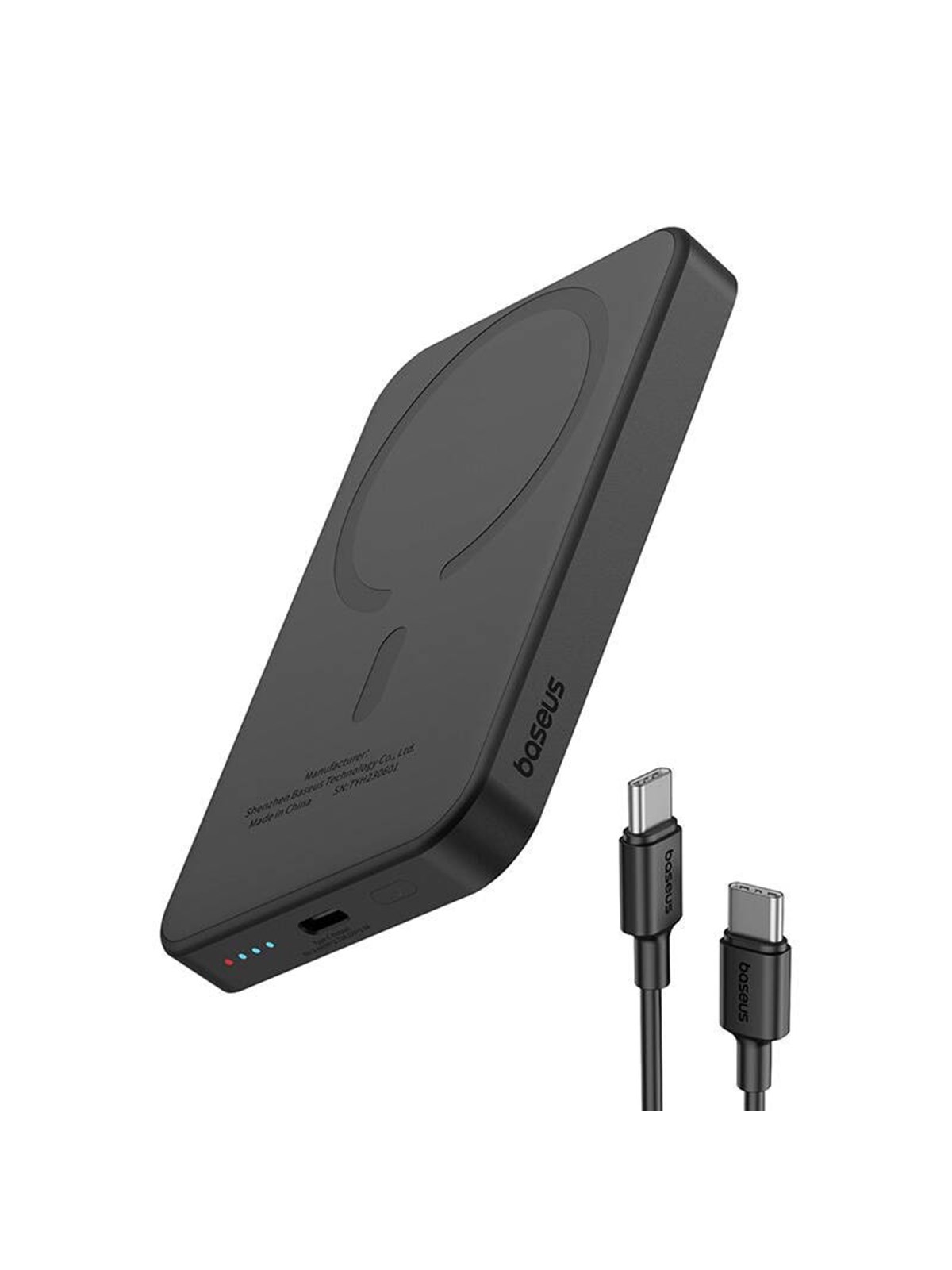 Baseus Magnetic Mini Powerbank 5000mAh USB-C 20W (black) Powerbank - Sort - 5000 mAh