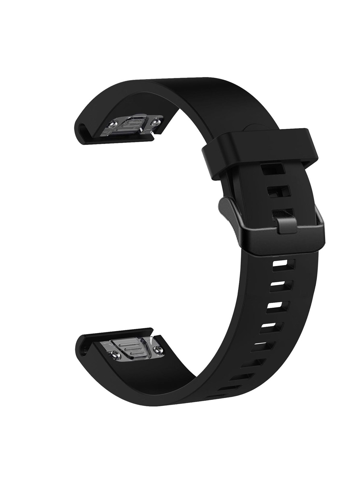 FIXED Silikone rem til Garmin QuickFit 20 mm Sort, Smartwatch Tilbehør
