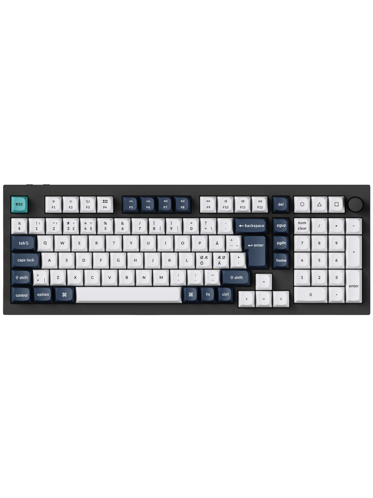 Keychron Q5 MAX 96% Knob Wireless Tri-Mode QMK/VIA - Gateron Jupiter Brown - Gaming Tastatur - Nordisk - Sort