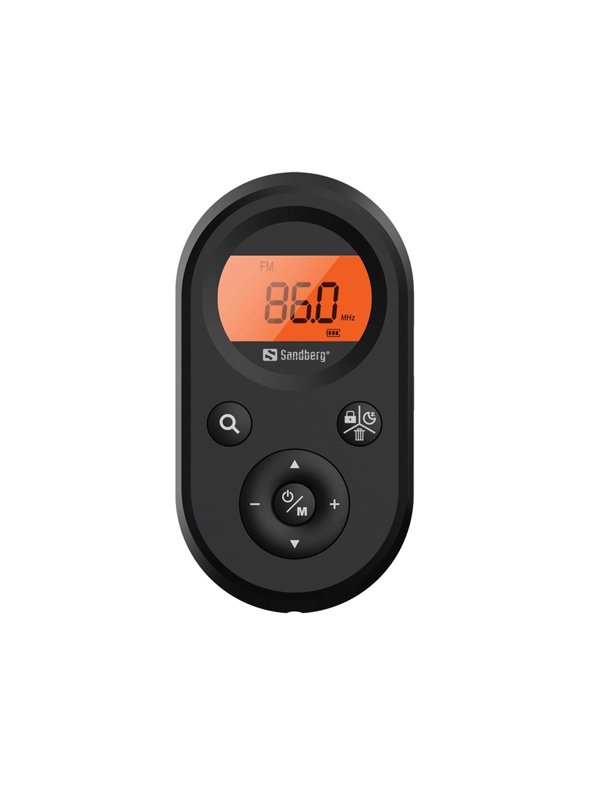 Sandberg Rechargable Pocket Radio - AM/FM - Sort, Radio