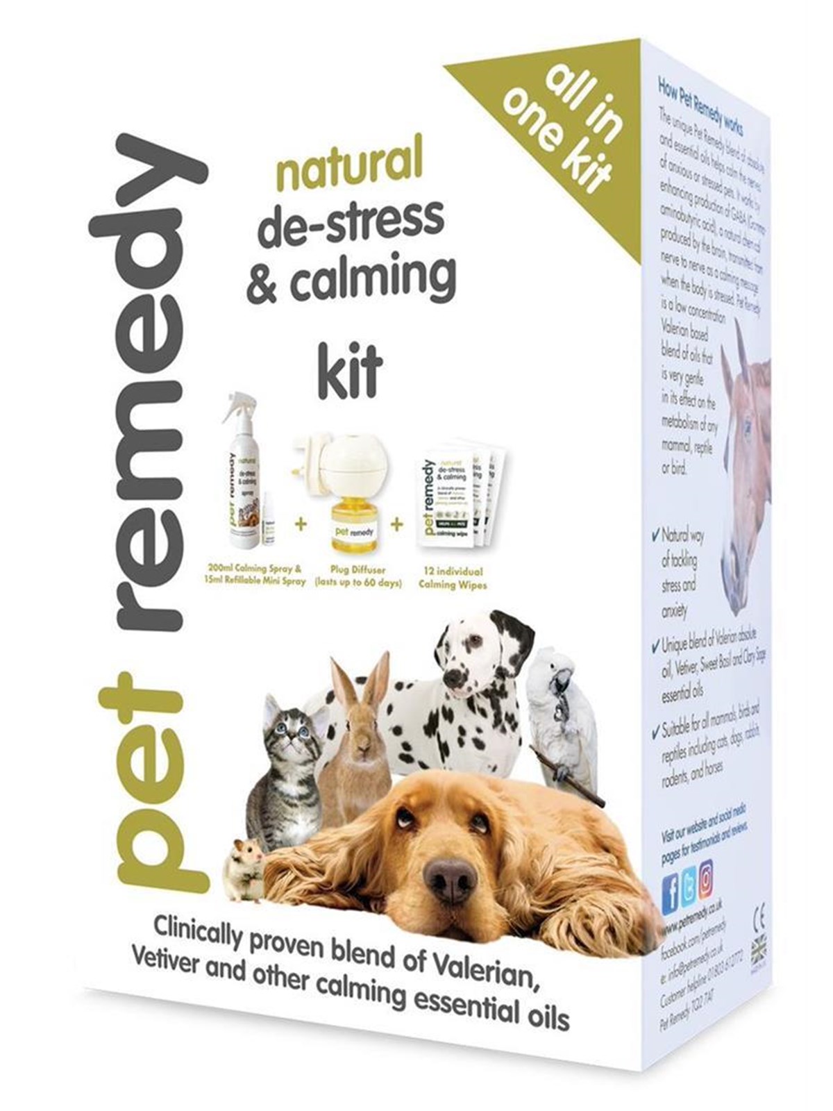 Pet Remedy All in One Calming Kit, Hundeudstyr