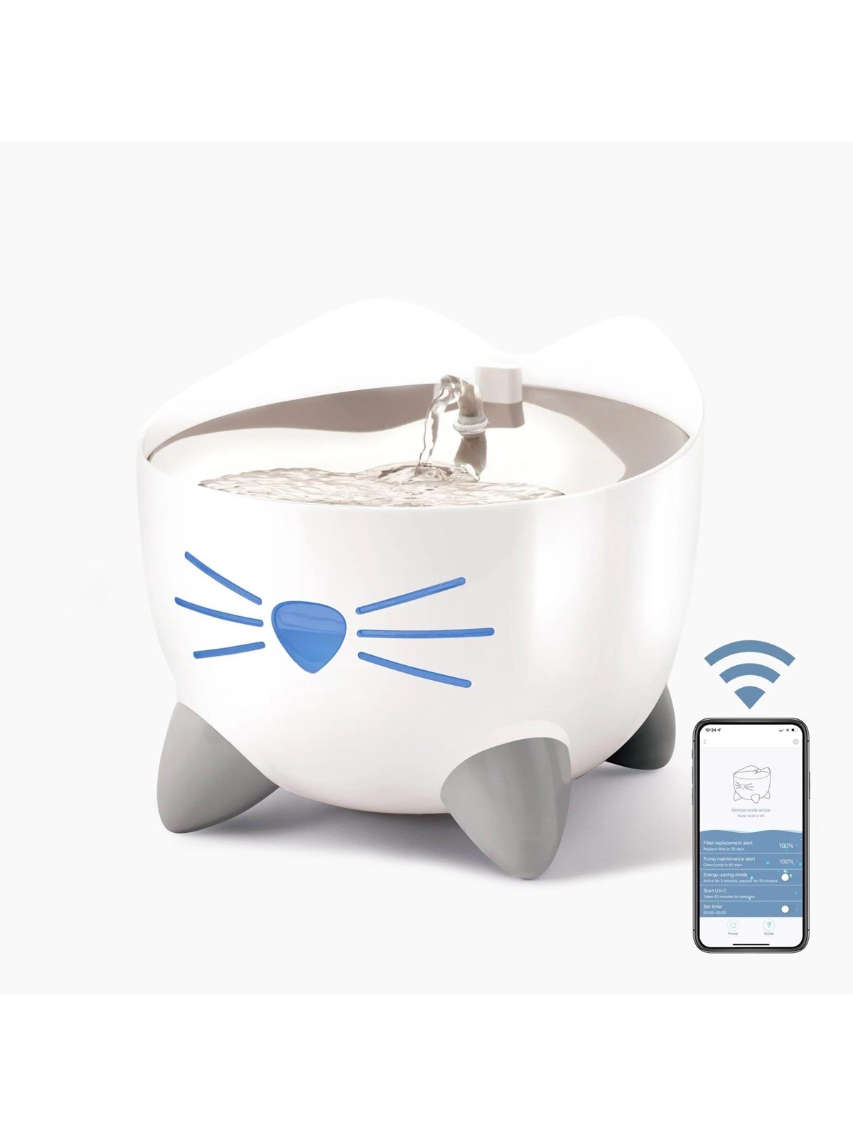 Catit PIXI Smart Fountain 2L Stainless Steel Top WIFI, Katteudstyr