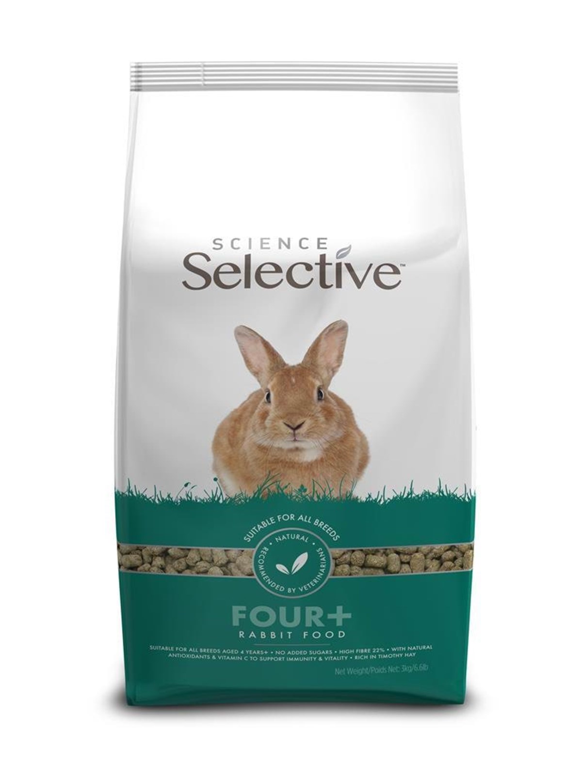 Science Selective Kaninmad Four+ 3kg, Gnavere