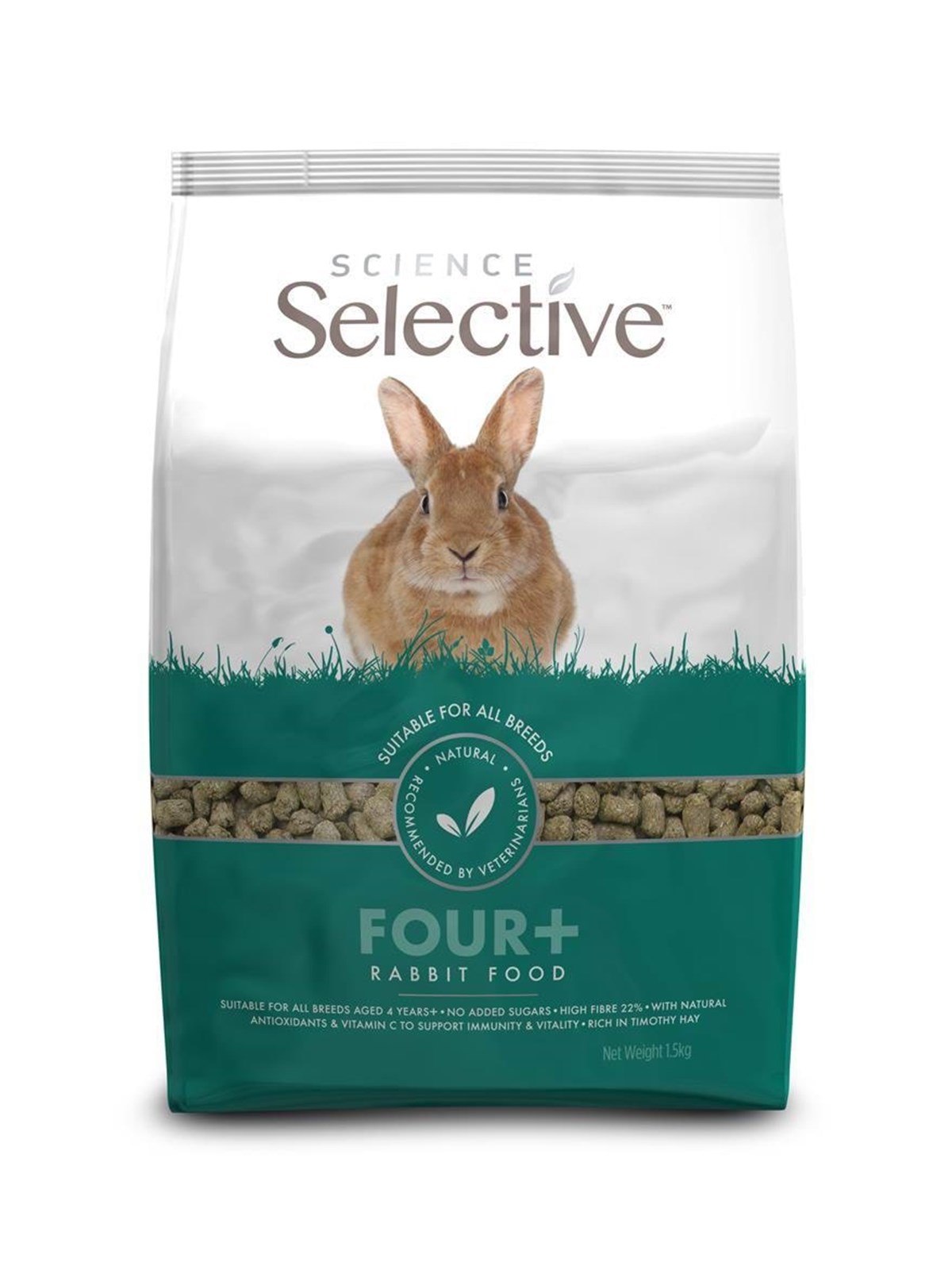 Science Selective Kaninmad Four+ 1.5kg, Gnavere