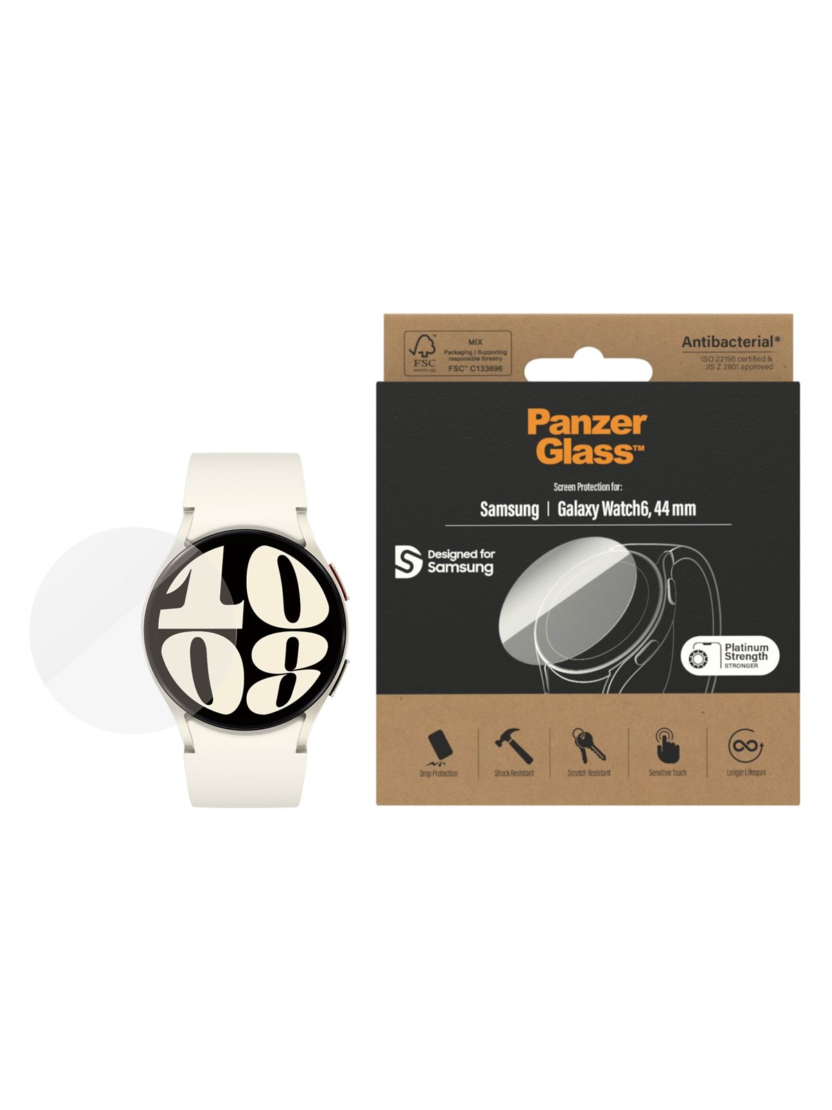 PanzerGlass Screen Protector Samsung Galaxy Watch 6 | 44mm, Smartwatch Tilbehør