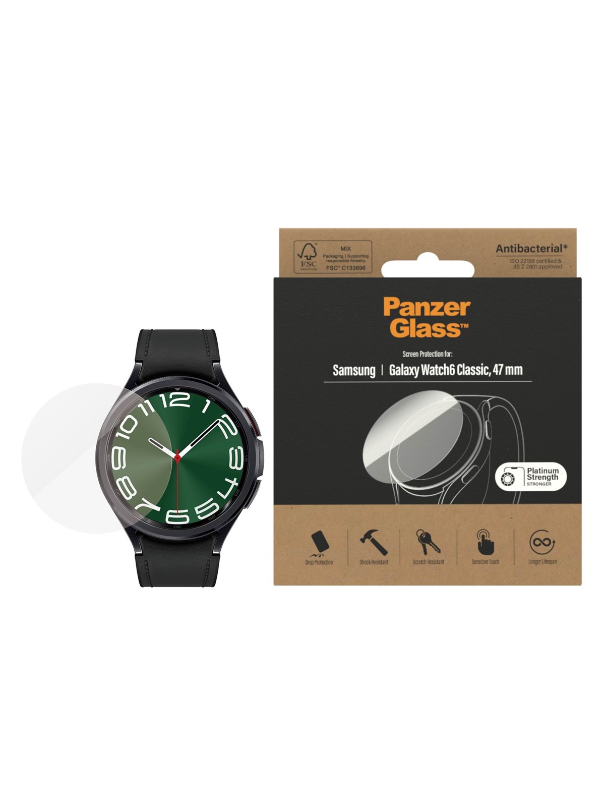 PanzerGlass Screen Protector Samsung Galaxy Watch 6 Classic | 47mm, Smartwatch Tilbehør