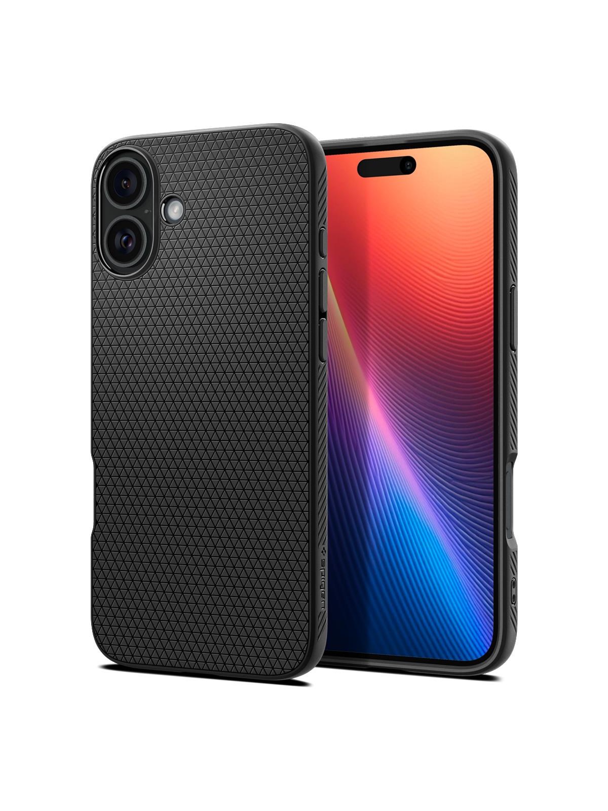 Spigen Liquid Air - matte black - iPhone 16, Mobilcover