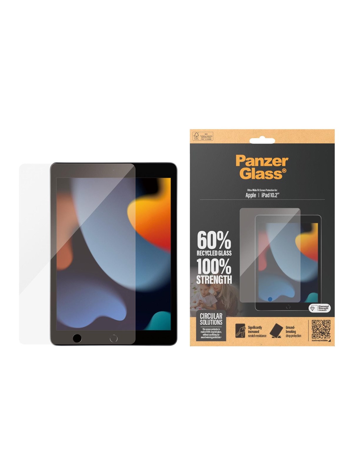 PanzerGlass Screen Protector iPad 10.2'' (2019-2021) | Ultra-Wide Fit, Tablet Tilbehør