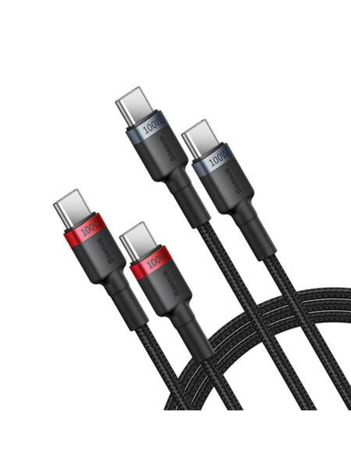 Baseus USB-C to USB-C 100W.1m 2pcs (red-black gray-black) cable., Usb Kabel