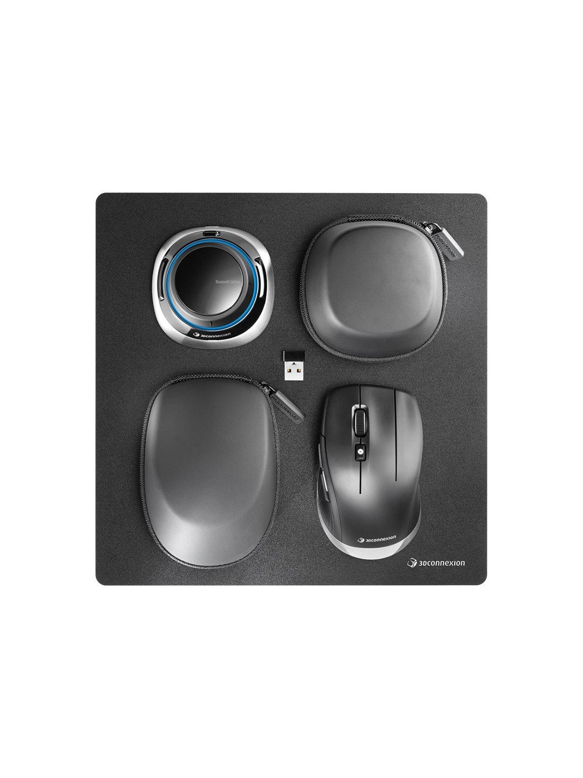 3Dconnexion SpaceMouse Wireless Kit 2 - 3D mus - 2 knapper - Sort, Mus