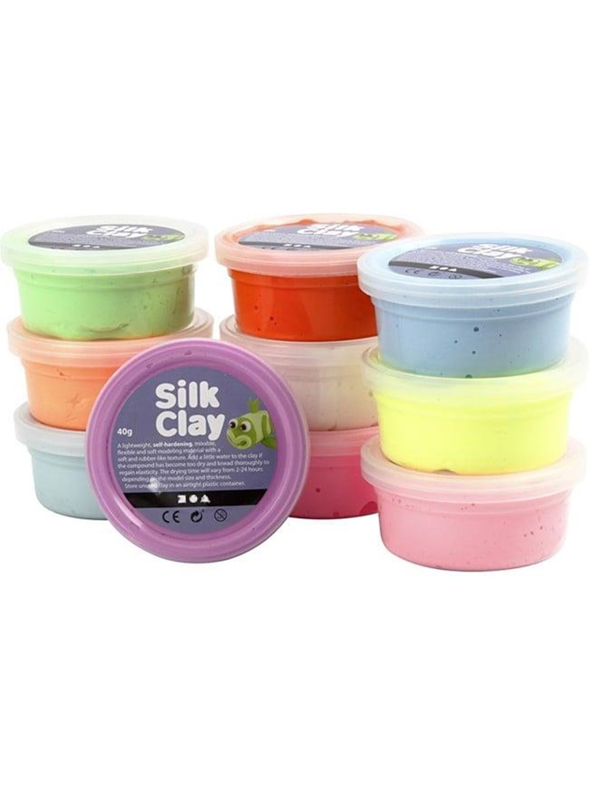 Creative Company Silk Clay - Basic Colours (10 × 40g), Kreativt Legetøj