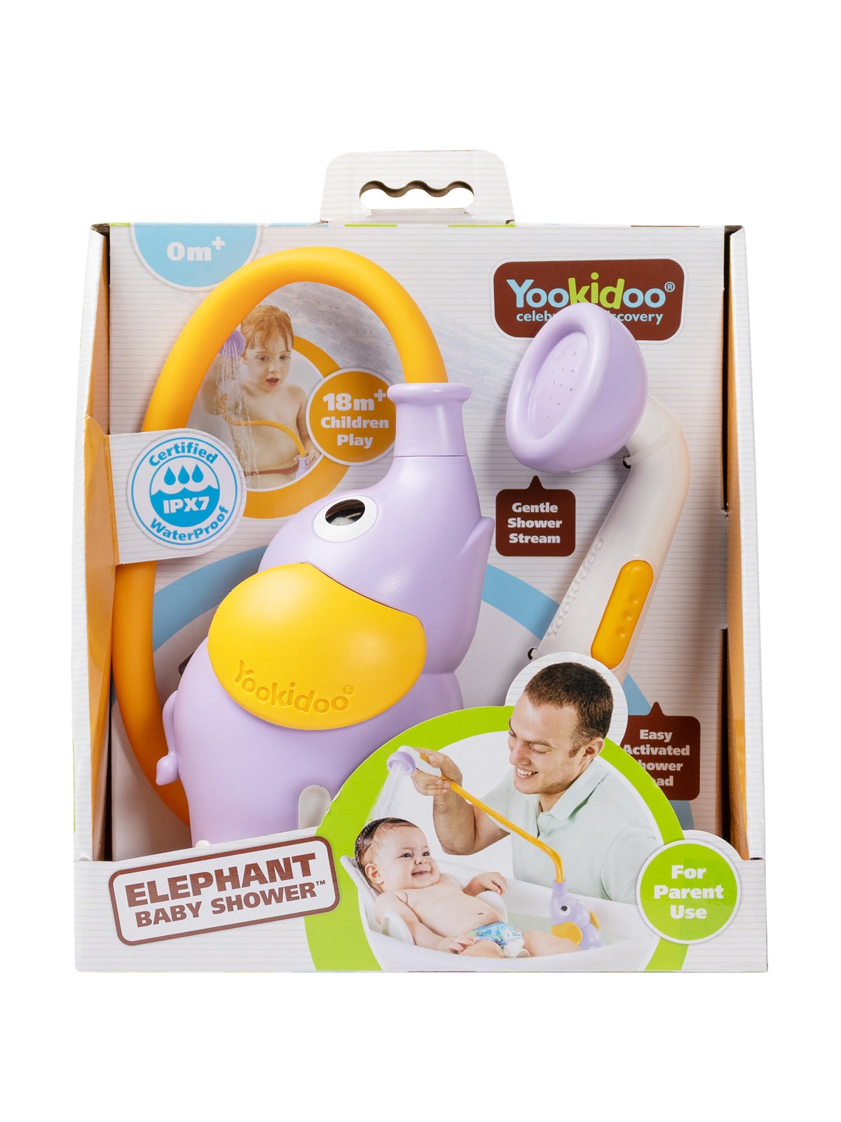 Yookidoo - Elephant Baby Shower - Purple, Babylegetøj