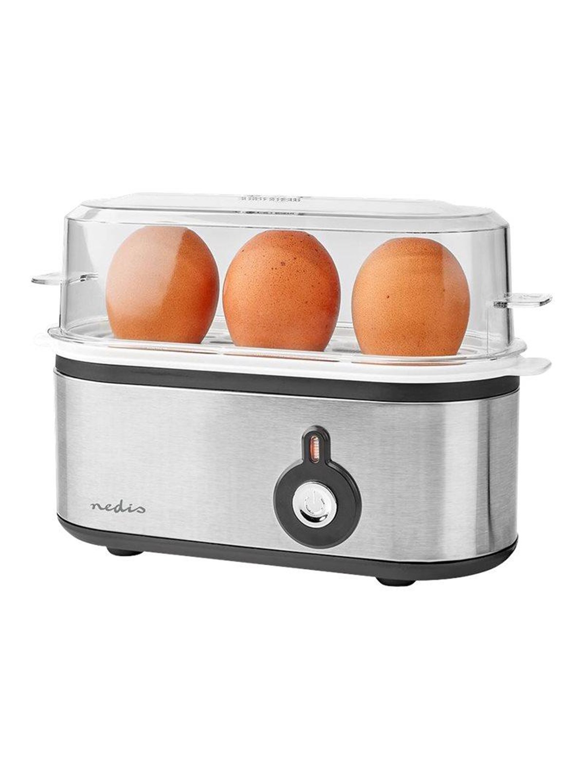 Nedis Æggekoger KæB120EAL - black/aluminum, Æggekoger
