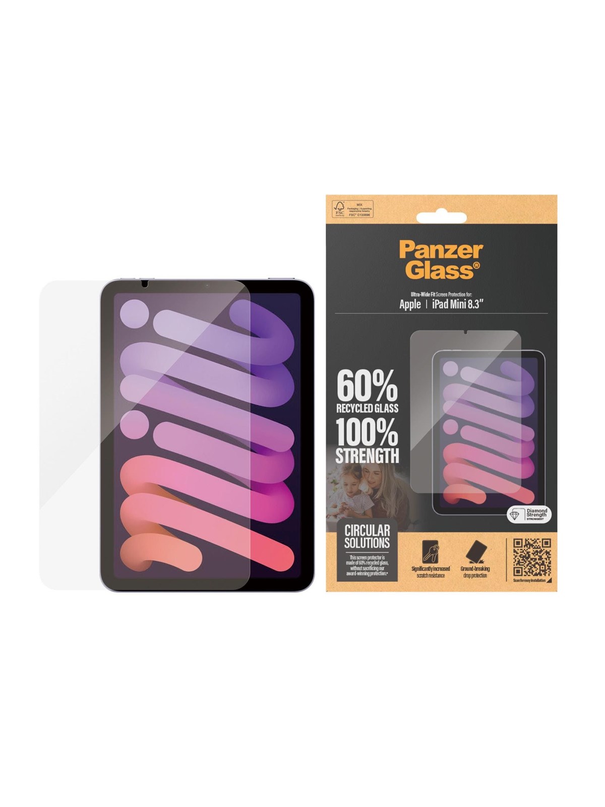 PanzerGlass Screen Protector iPad Mini 8.3'' (2021 2024) | Ultra-Wide Fit
