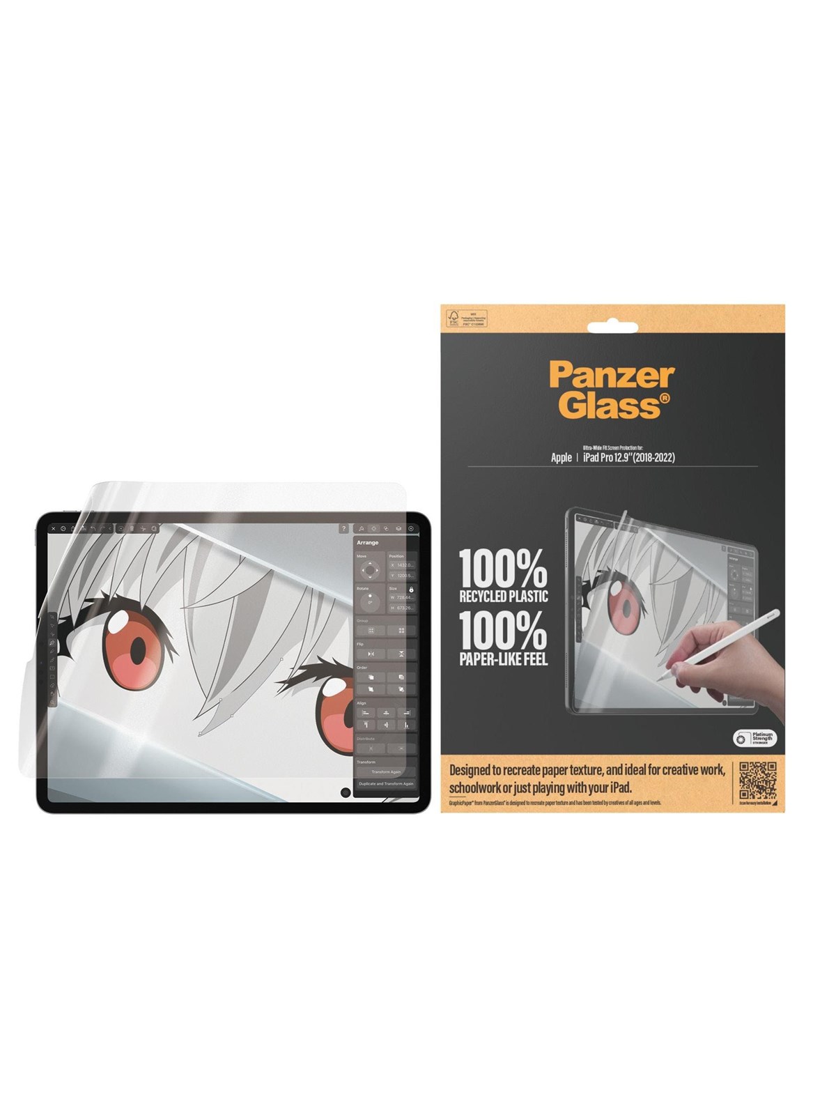 PanzerGlass GraphicPaper Screen Protector iPad Pro 12.9'' (2018 2020 2021 2022) | Ultra-Wide Fit