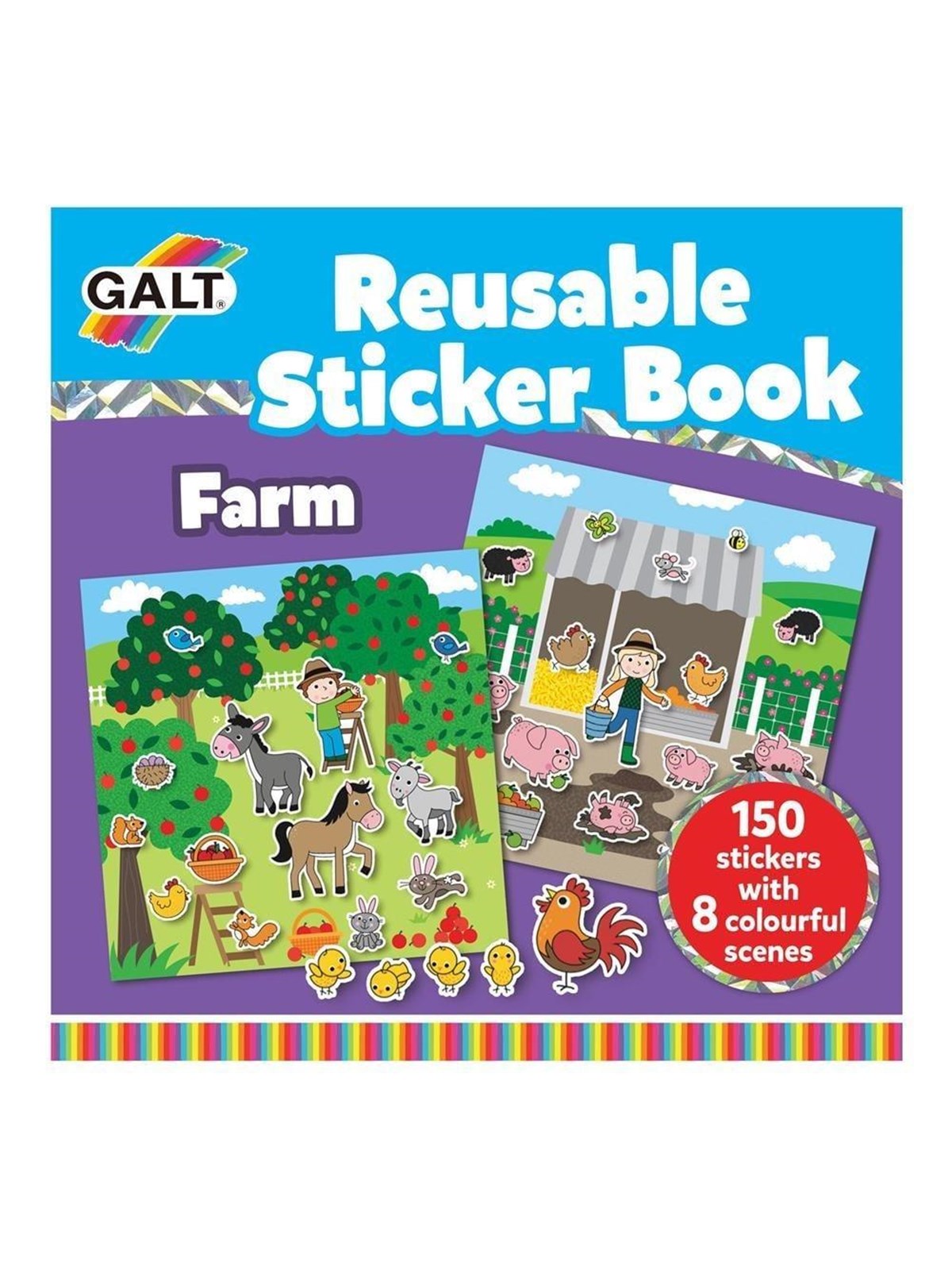 Galt Reusable Sticker Book - Farm, Kreativt Legetøj