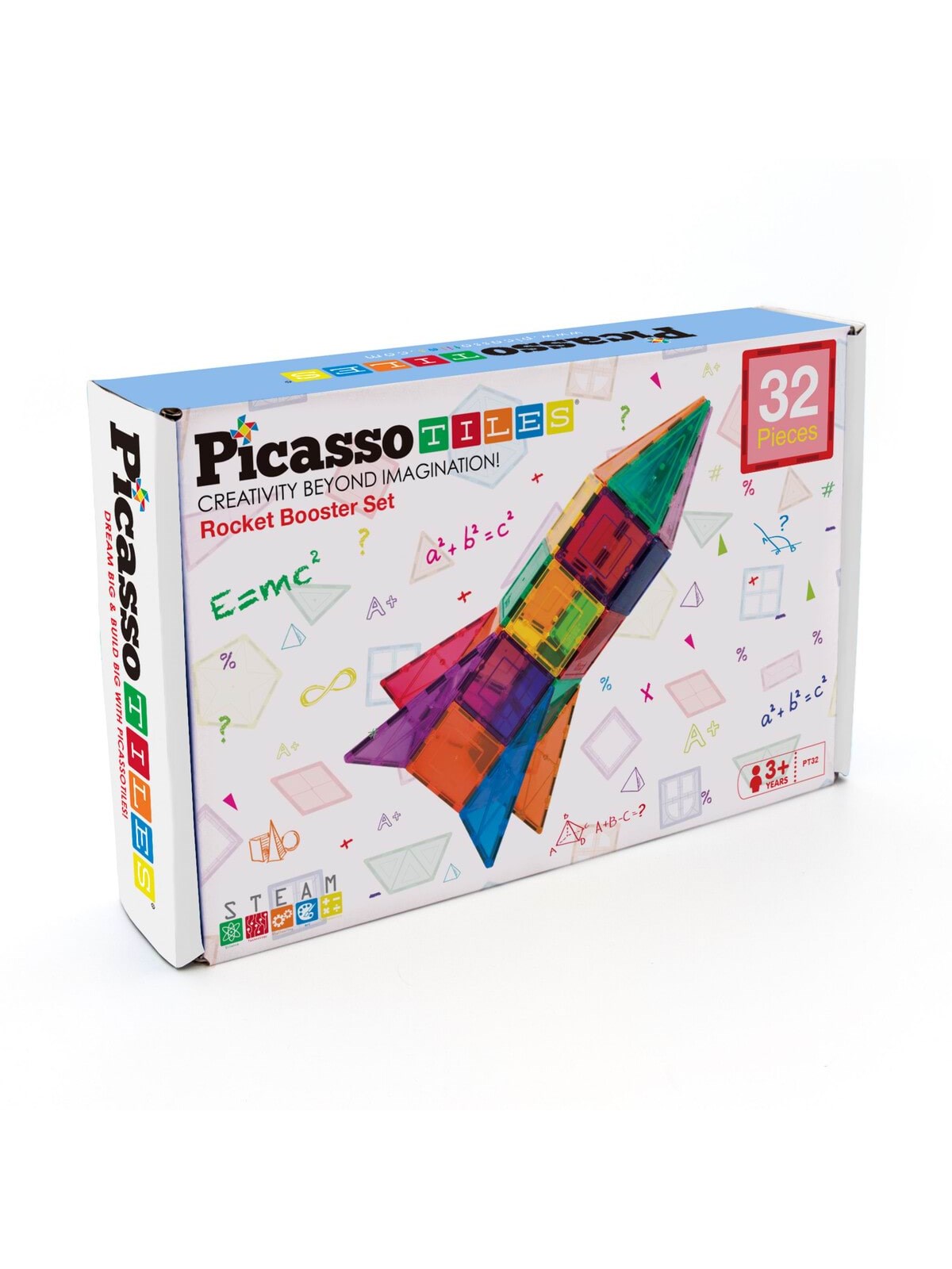 PicassoTiles Rocket Booster Magnetic Tiles set 32pcs, Konstruktionslegetøj