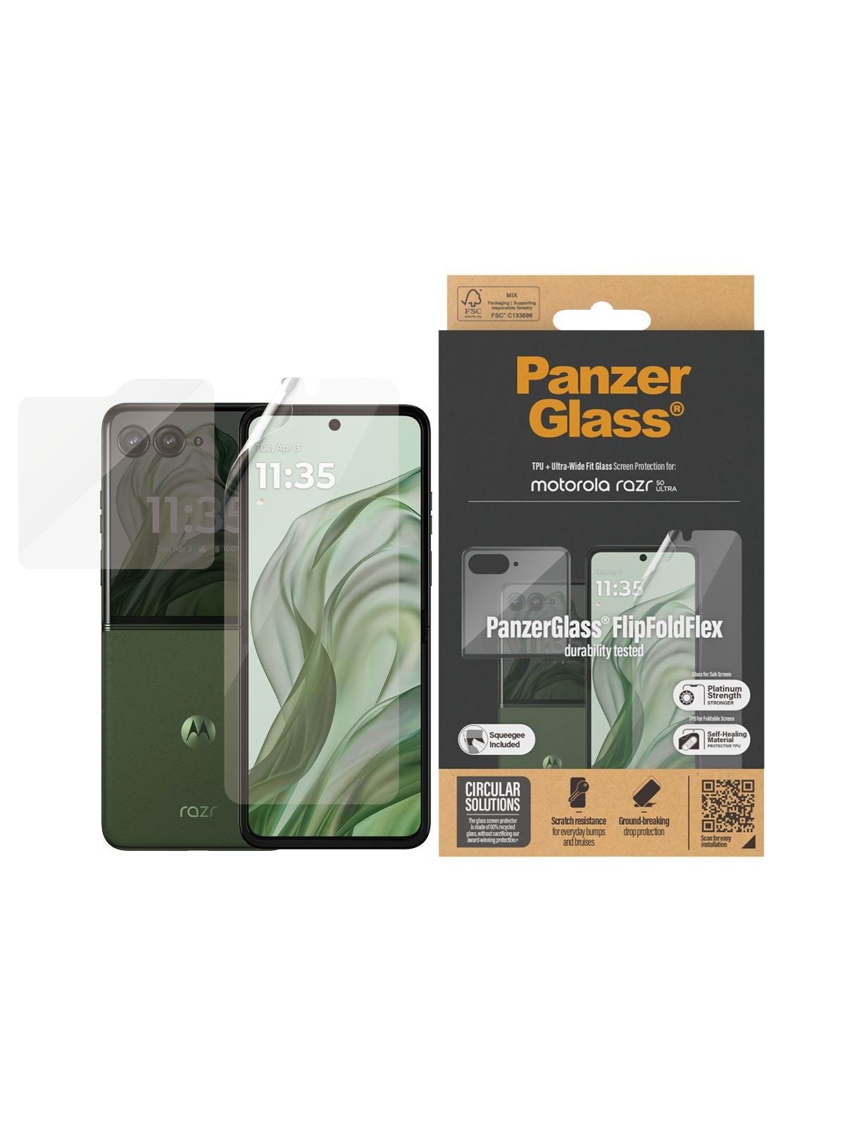 PanzerGlass Screen Protector Motorola Razr 50 Ultra | Glass & Film, Beskyttelsesglas