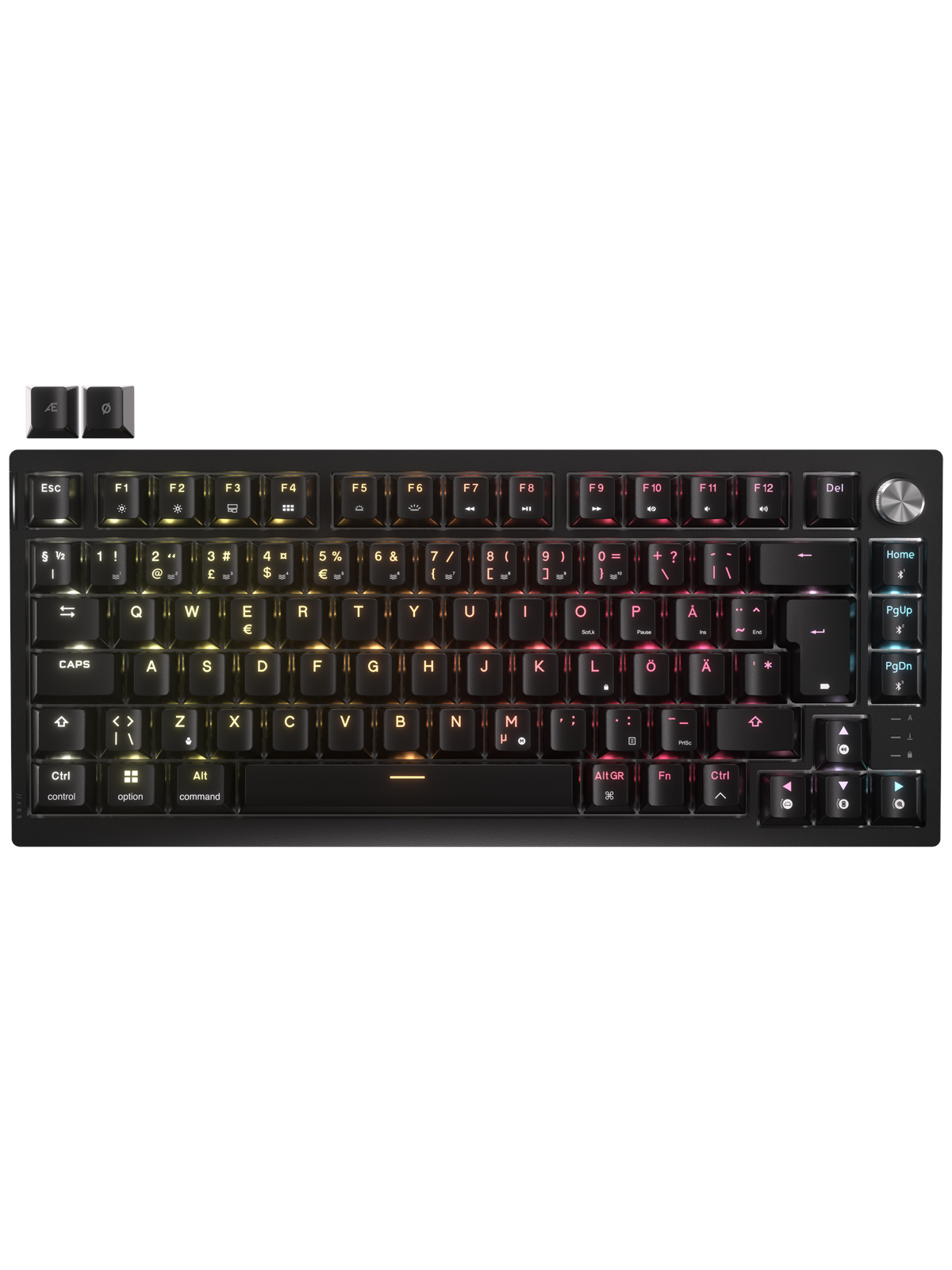 Corsair K65 Plus Wireless 75% - MLX Fusion - Gaming Tastatur - Uden Numpad - Nordisk - Sort