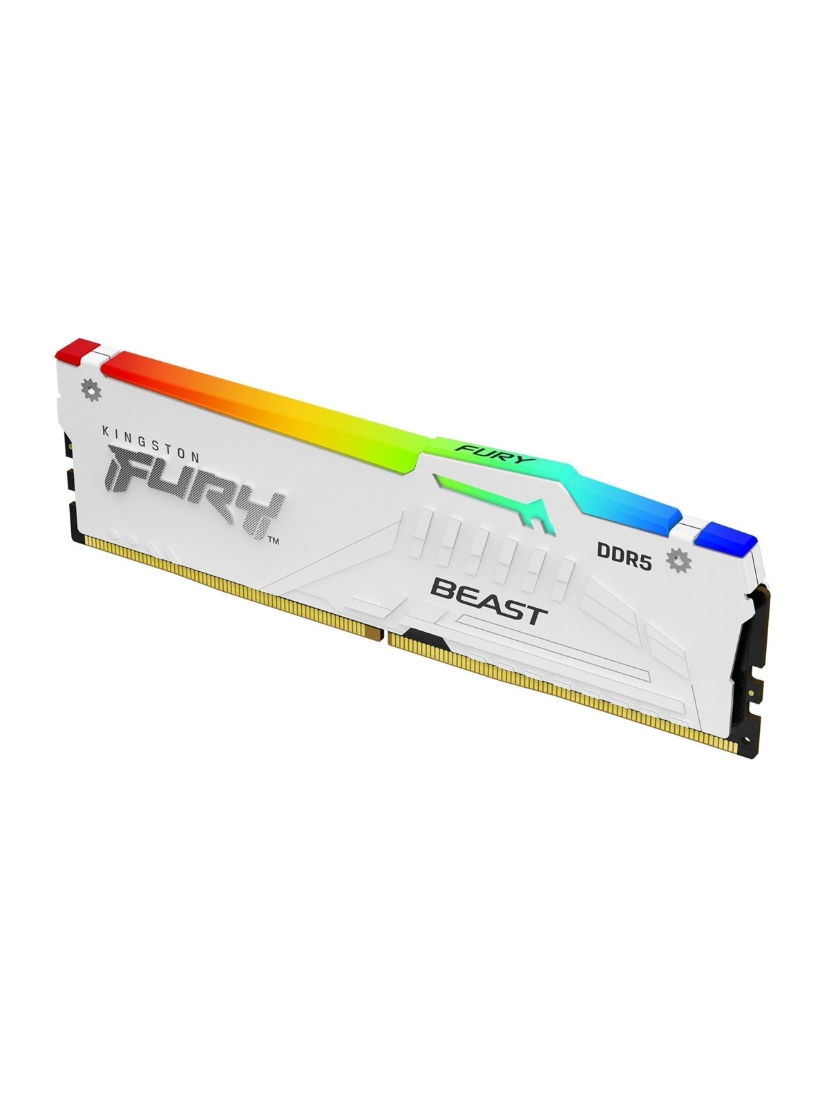 Kingston FURY Beast RGB DDR5-6000 - 16GB - CL36 - Single Channel (1 pcs) - AMD EXPO - Hvid med RGB