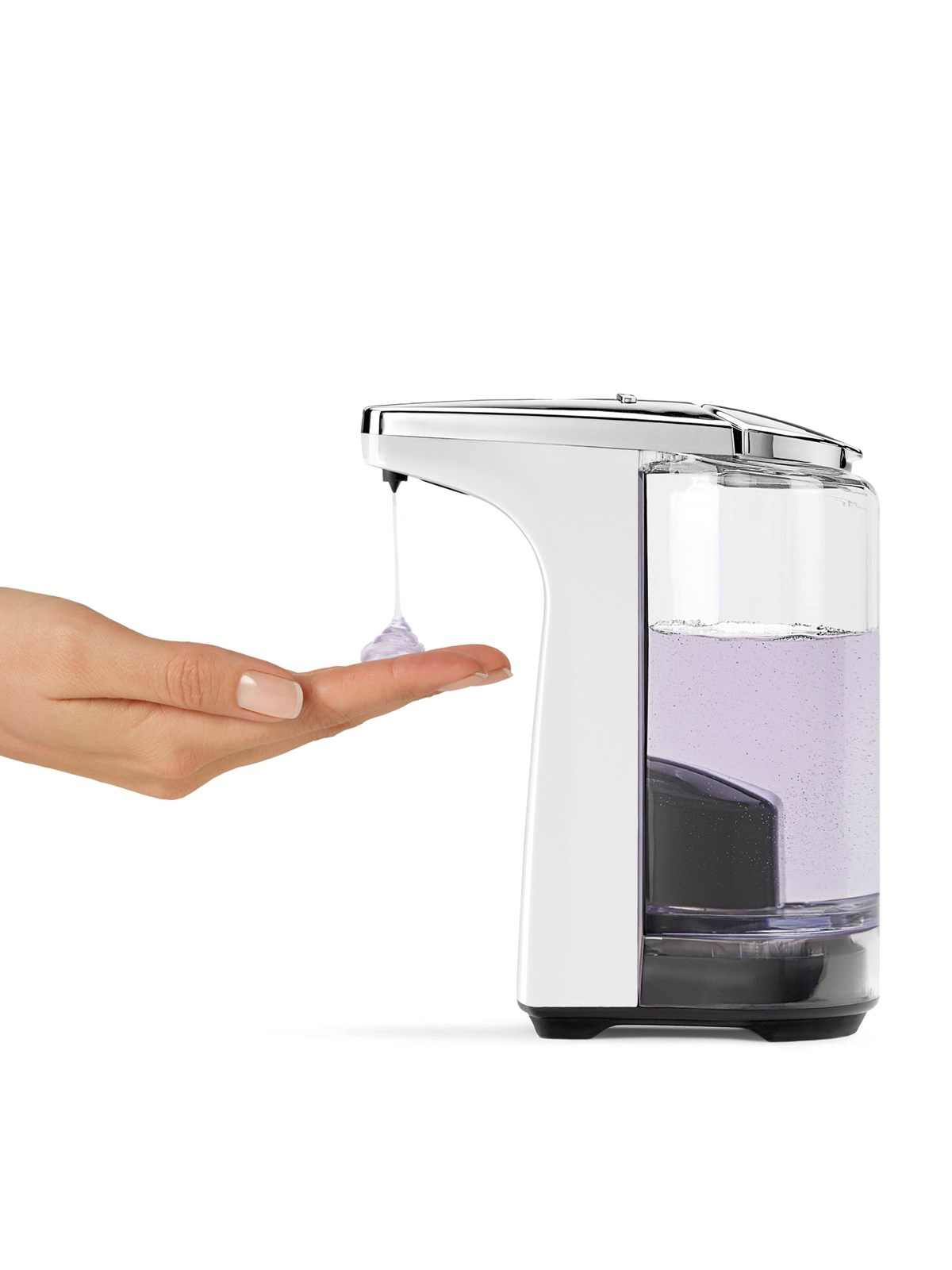 Simplehuman 237 ml sensorpumpe, hvid plast, Saebedispenser