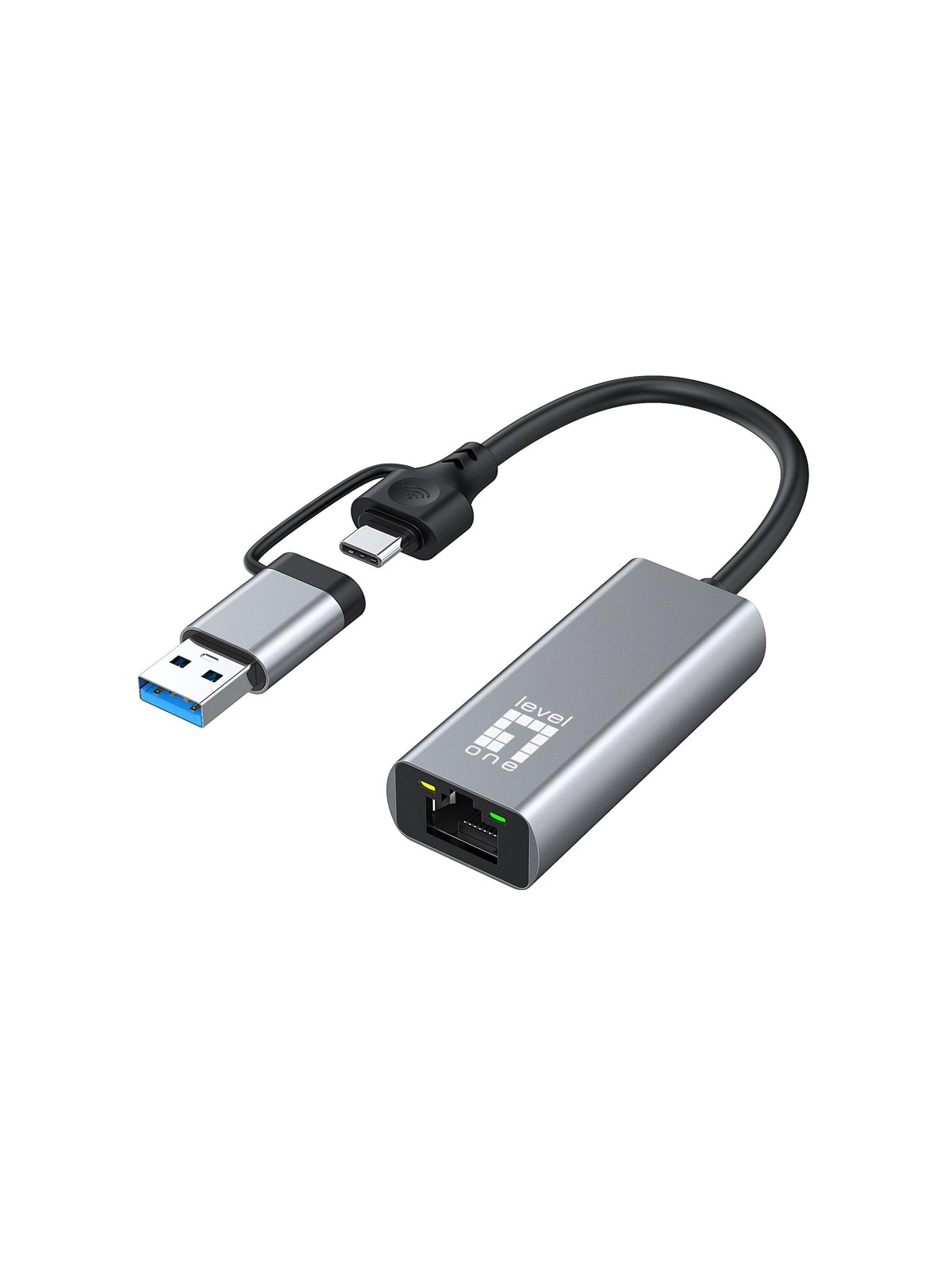 LevelOne USB-0423 2.5 Gigabit Ethernet 2-in-1 USB-C/A Network Adapter, Netværksadapter