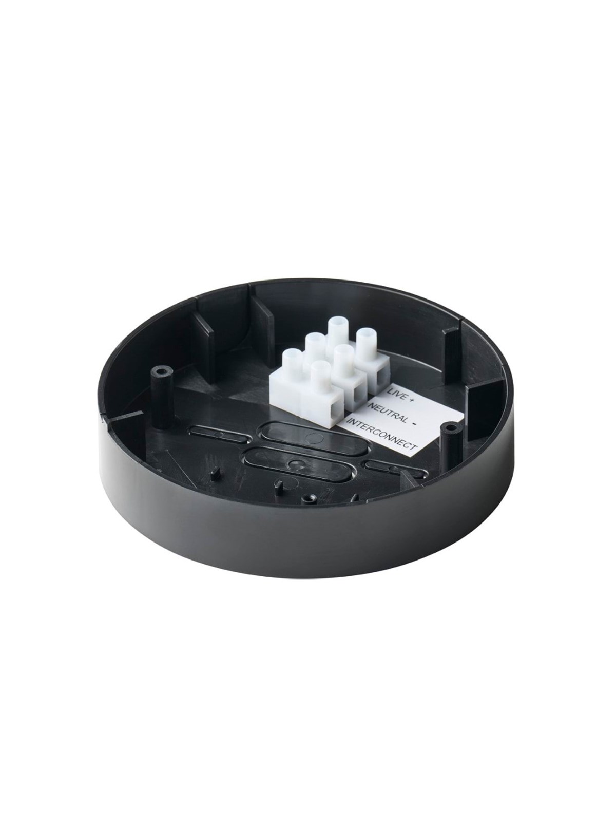 Foss Europe LIFE monteringsdåse for røgalarm 230V, Sort, Sikkerhed