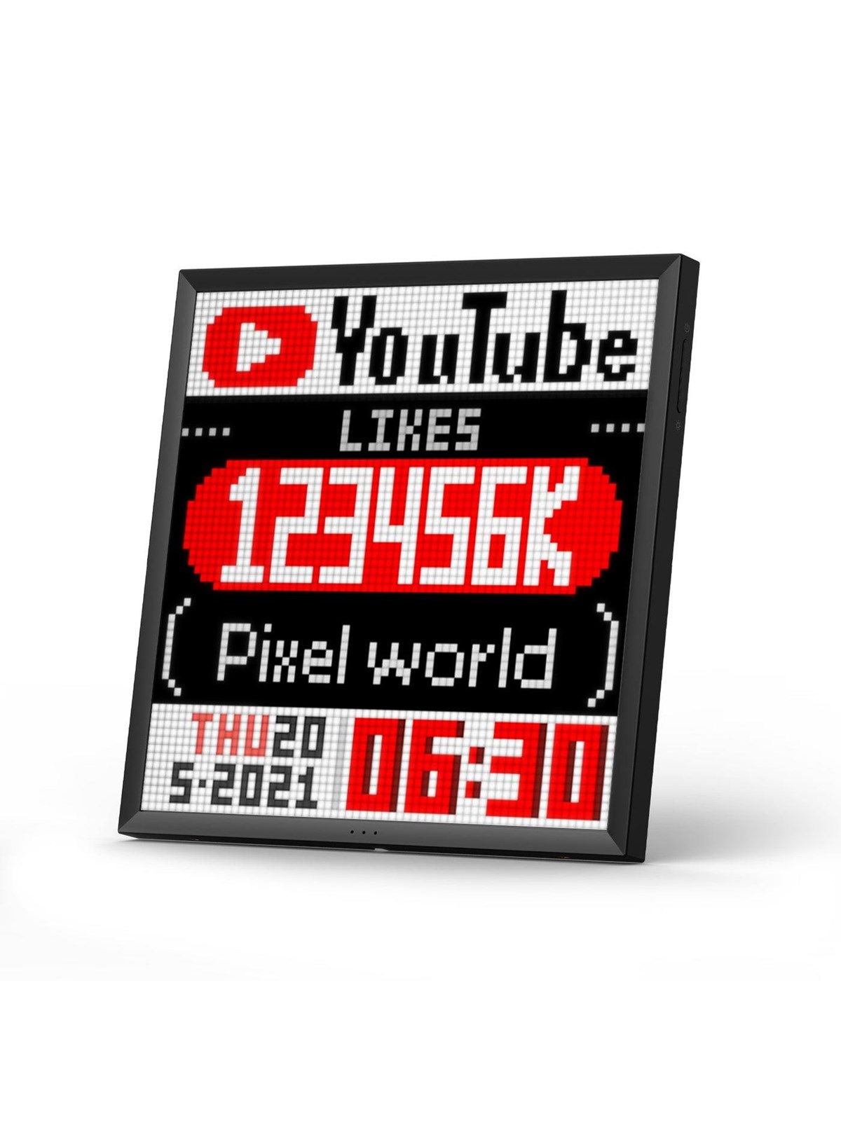 Divoom Pixoo64 64x64 Pixel Art LED Display Social Media Counter, Gadget