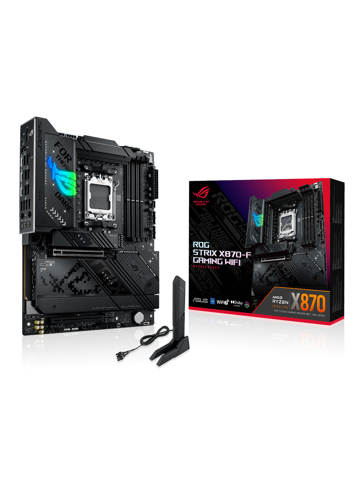 ASUS ROG STRIX X870-F GAMING WIFI Bundkort - AMD X870 - AMD AM5 socket - DDR5 RAM - ATX