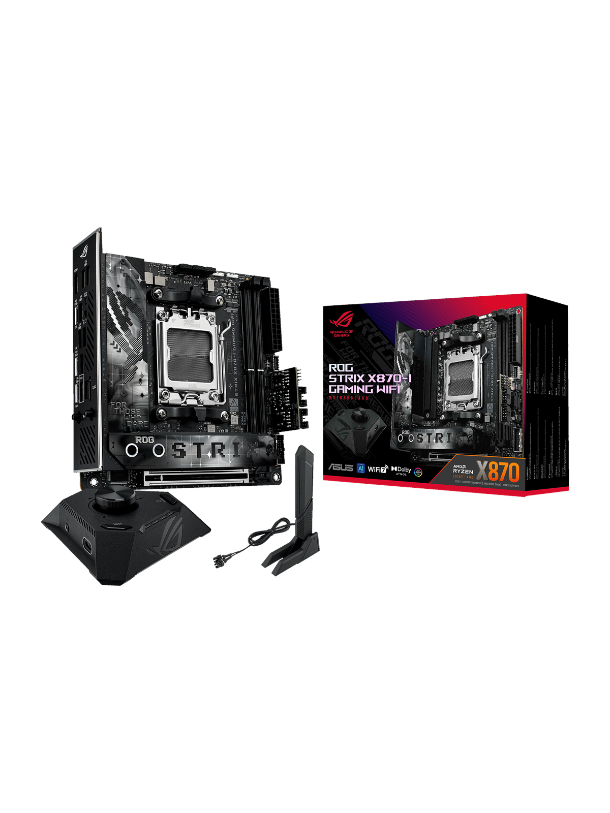 ASUS ROG STRIX X870-I GAMING WIFI Bundkort - AMD X870 - AMD AM5 socket - DDR5 RAM - Mini-ITX
