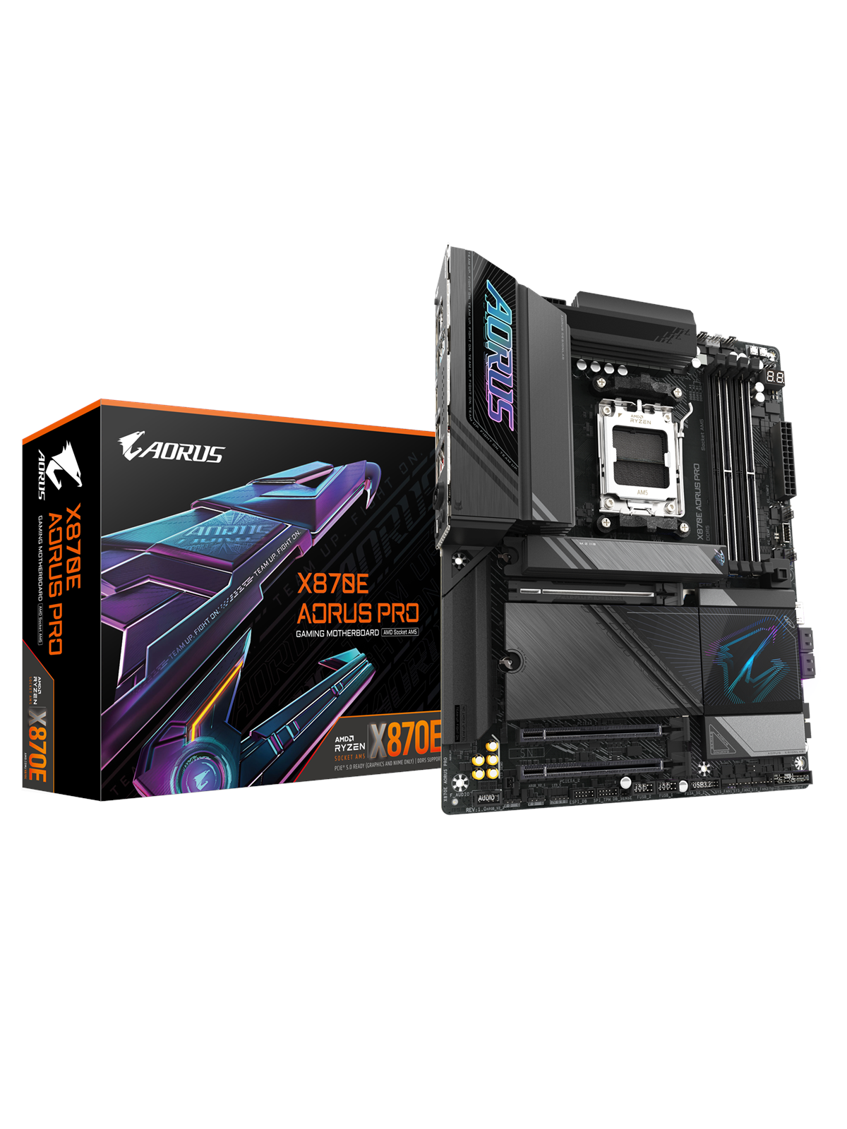 GIGABYTE X870E AORUS PRO Bundkort - AMD X870E - AMD AM5 socket - DDR5 RAM - ATX