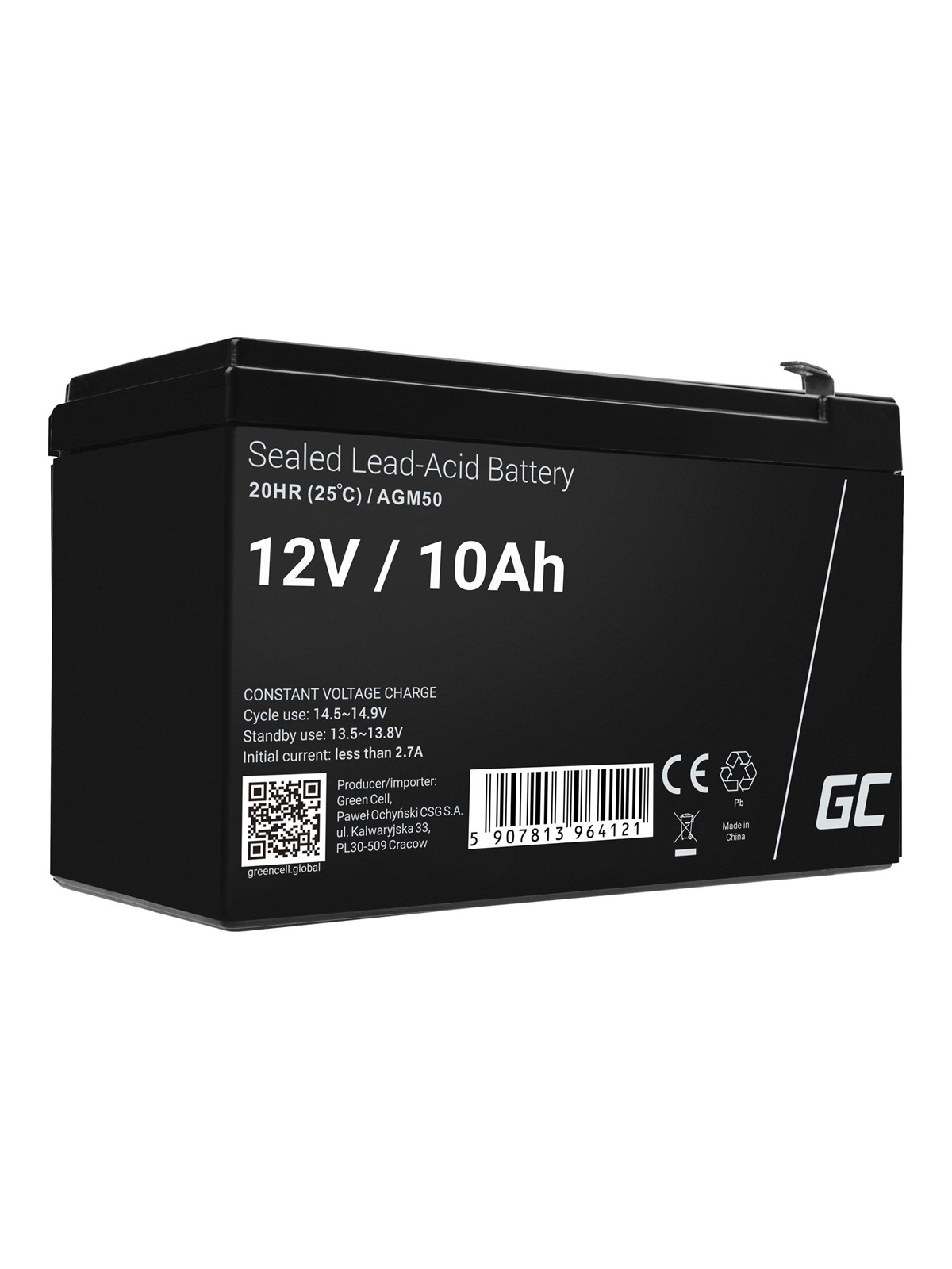 Green Cell AGM50 AGM 12V/10Ah Gel Deep Cycle, Ups