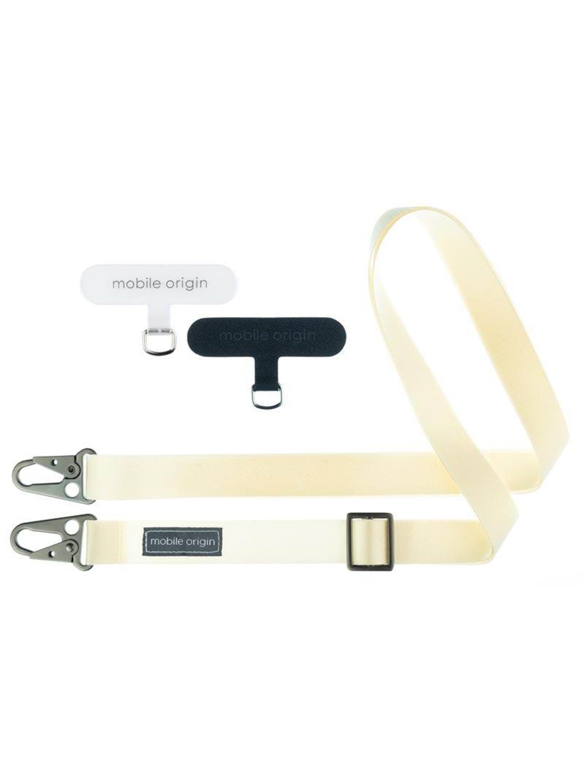 Mobile Origin Lanyard tape 25mm - White - 84 - 165cm, Mobil Tilbehør