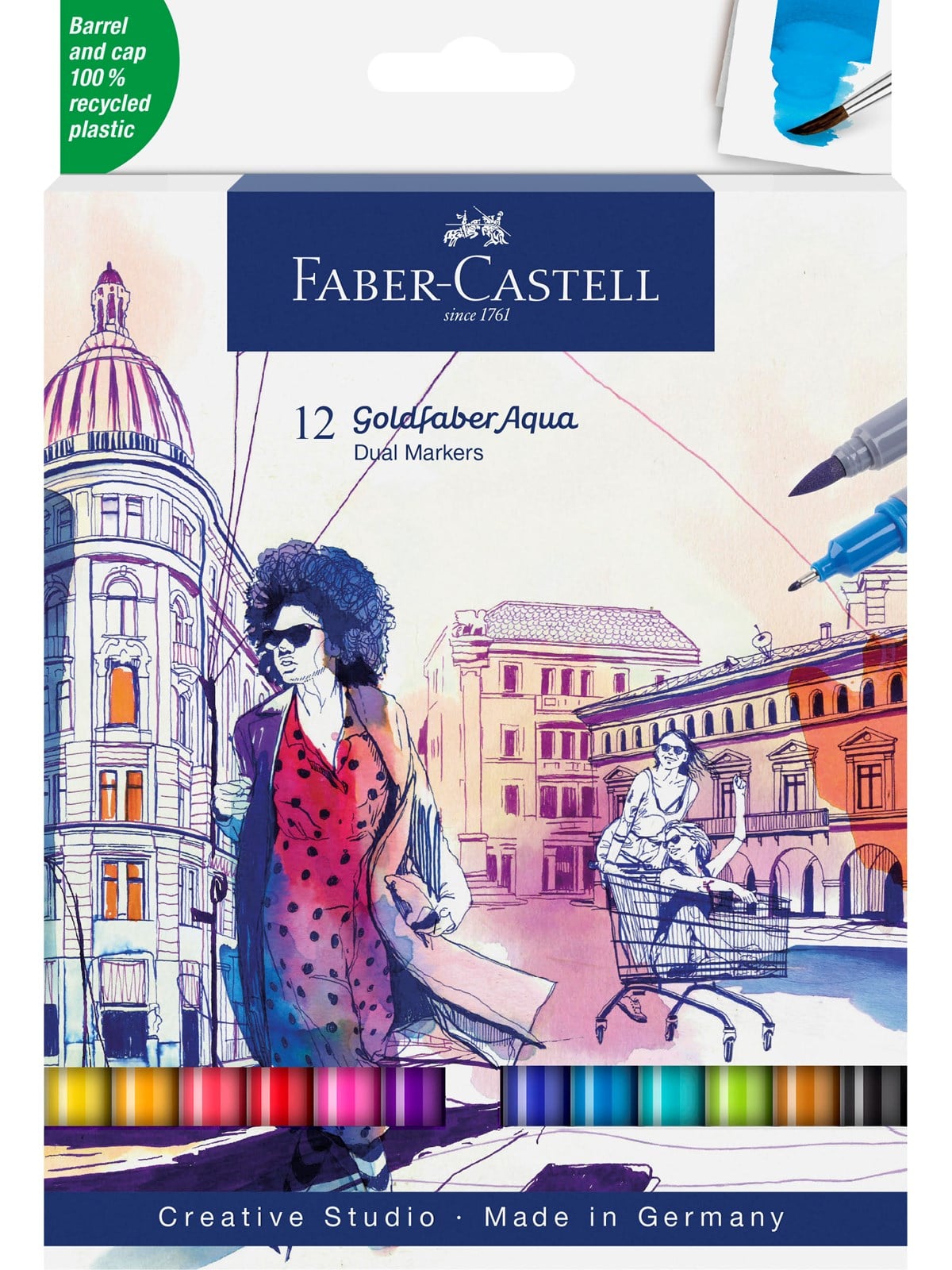 Faber-Castell Goldfaber Aqua Dual marker 12 ass, Tegneværktøj