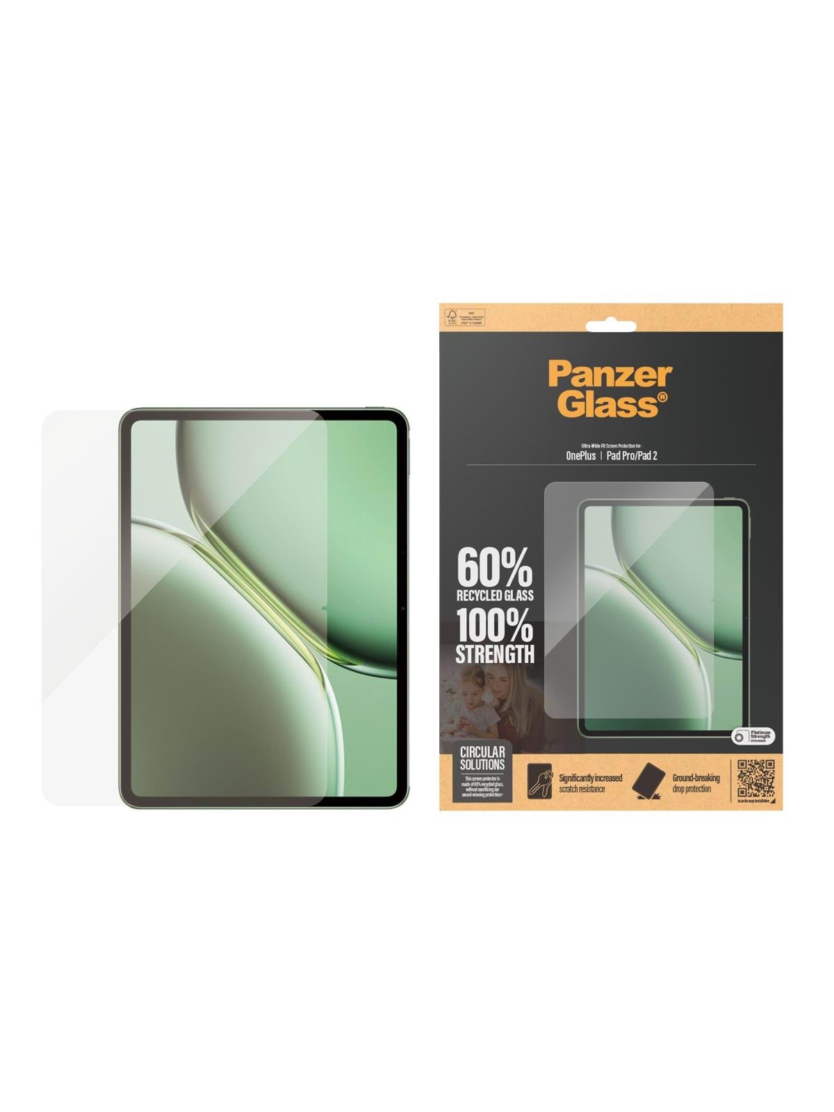 PanzerGlass Screen Protector OnePlus Pad 2 | Ultra-Wide Fit, Tablet Tilbehør