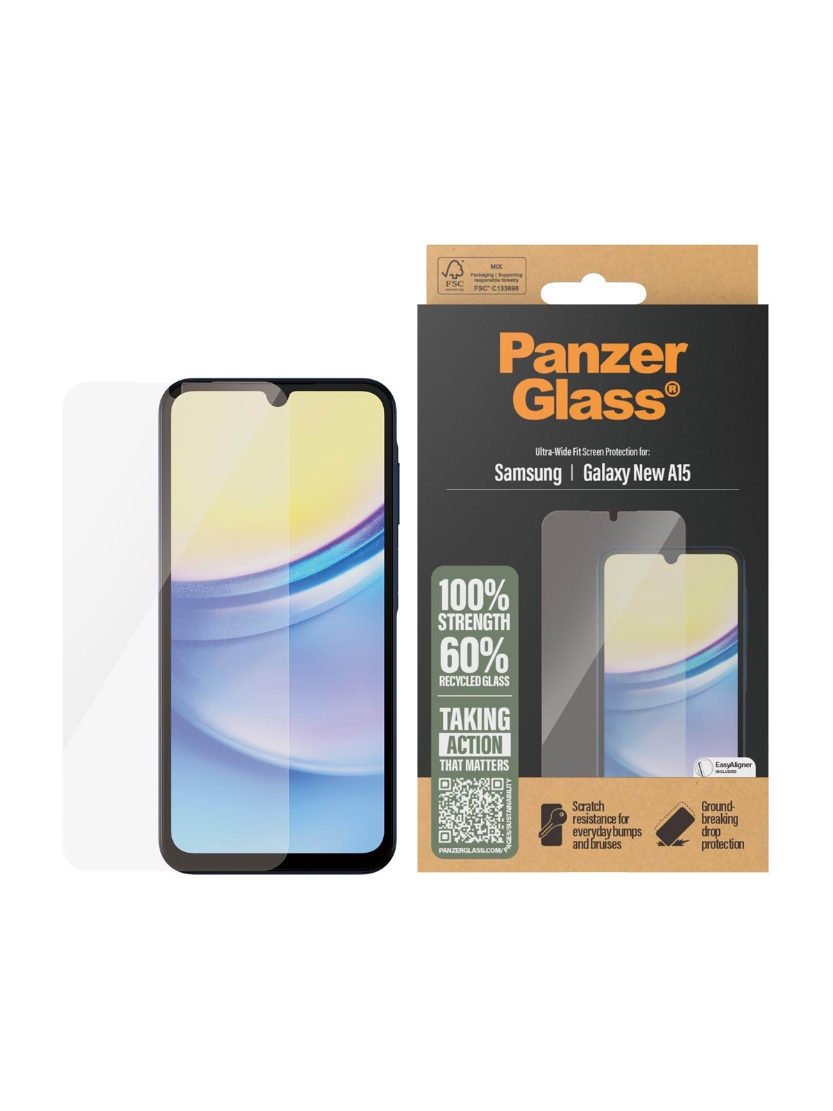 PanzerGlass Screen Protector Samsung Galaxy A16 | Ultra-Wide Fit, Beskyttelsesglas