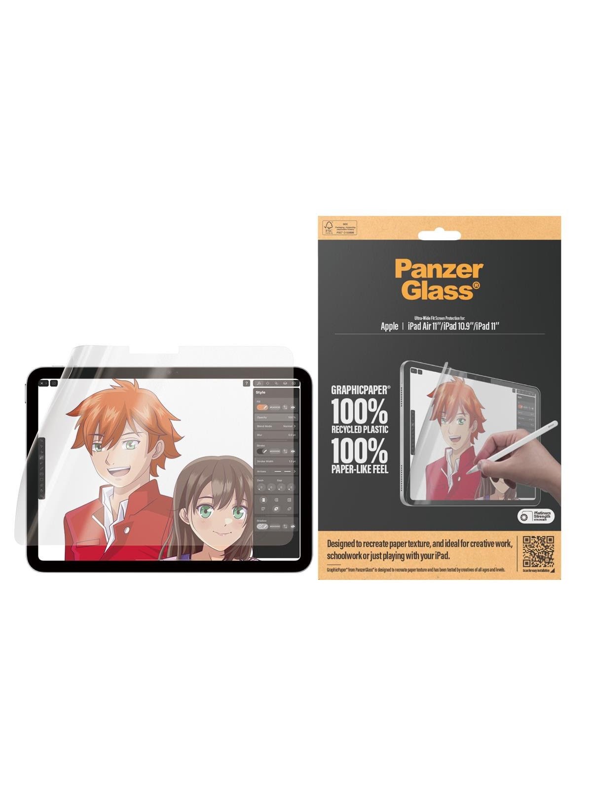 PanzerGlass GraphicPaper Screen Protector iPad Air 11'' (2024-2026) | iPad 11'' (2025-2026) | iPad 10.9'' (2022) | Ultra-Wide Fit