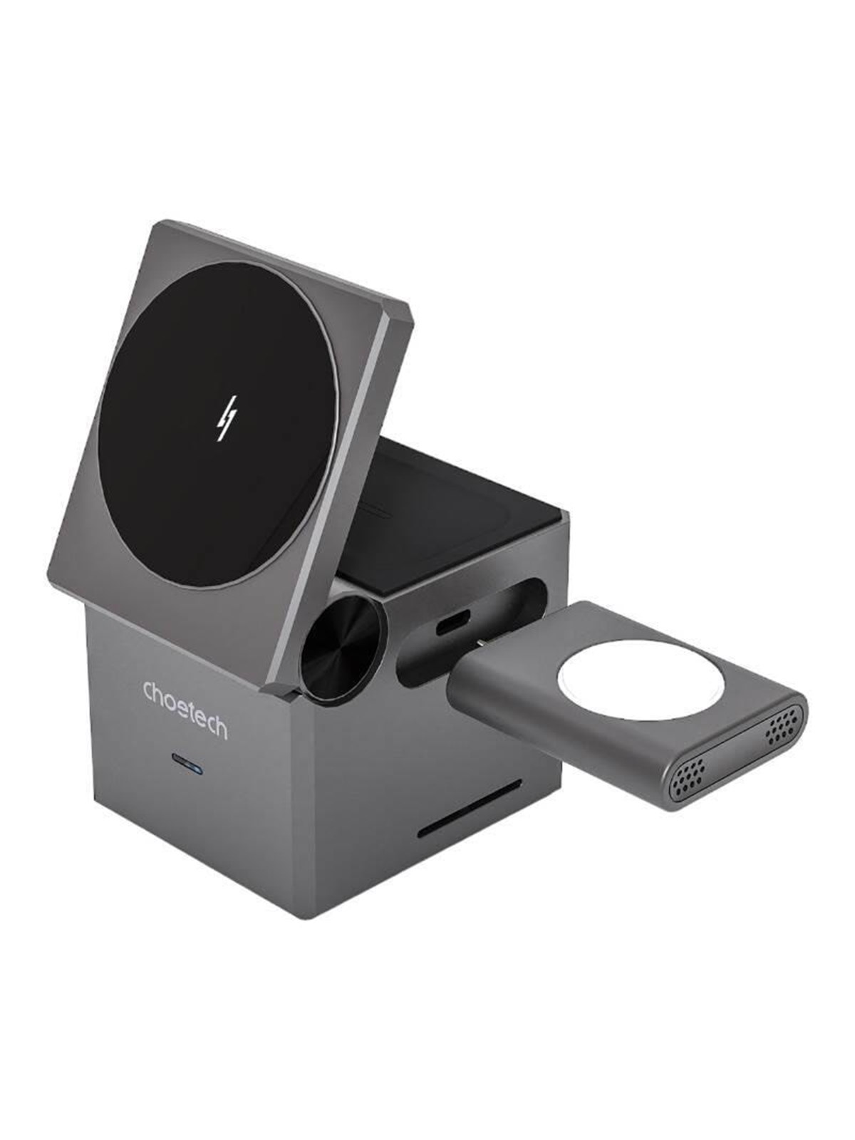 Chøtech T632-F 3-in-1 15W inductive charger (black), Mobil Oplader