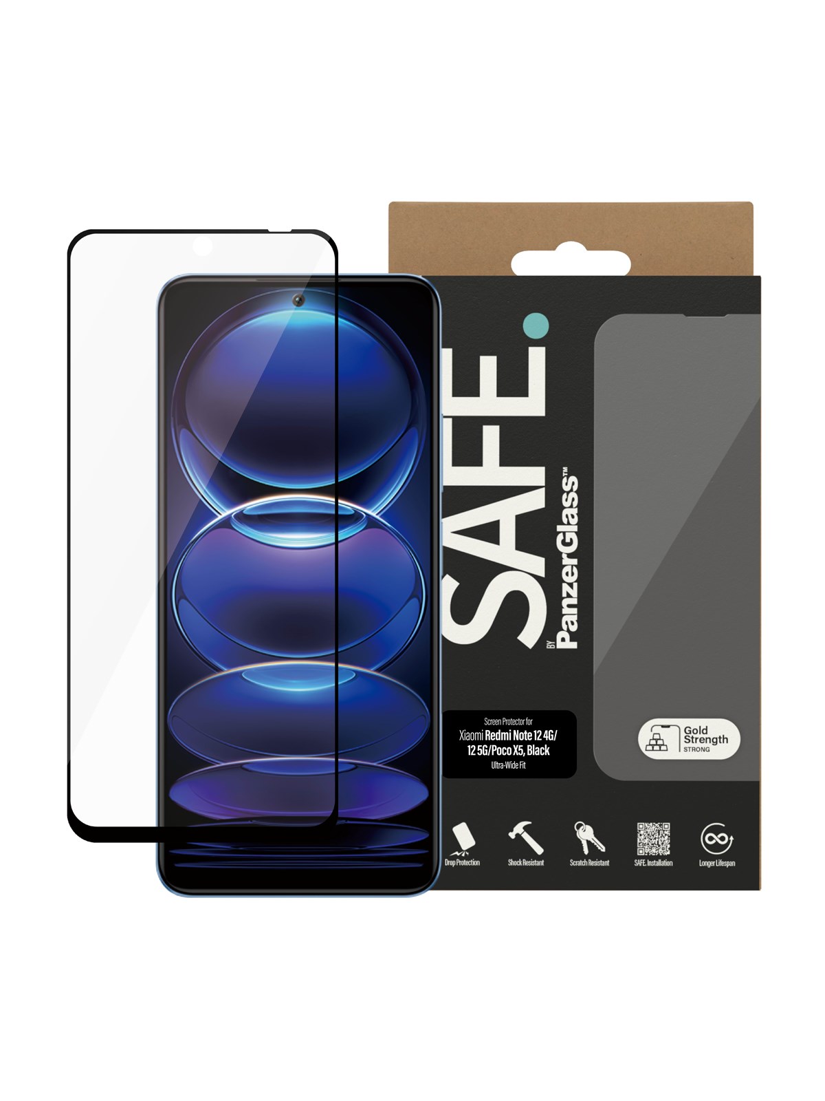 SAFE by PanzerGlass Screen Protector Xiaomi Redmi Note 12 5G | 12 4G | Poco X5 | Ultra-Wide Fit