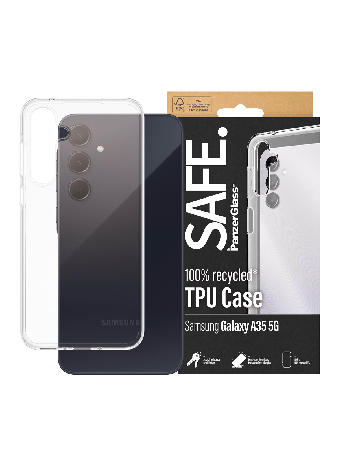 SAFE by PanzerGlass TPU Case Samsung Galaxy A35 5G | Transparent, Mobilcover