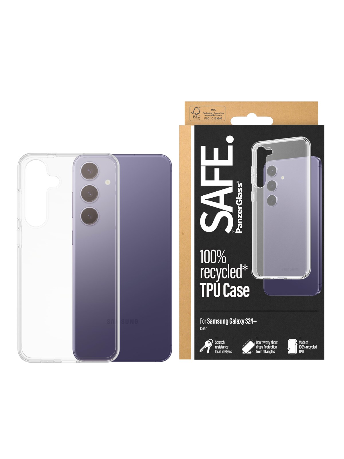 SAFE by PanzerGlass TPU Case Samsung Galaxy S24+ | Transparent, Mobilcover
