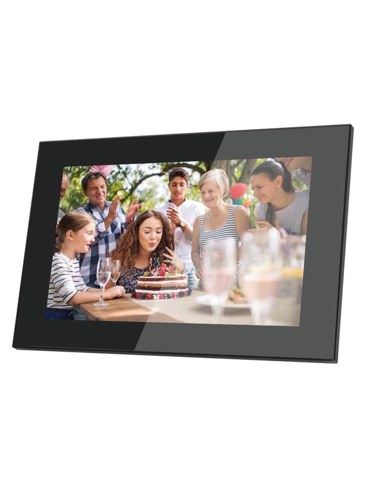 Lippa Frameo Digital Picture Frame 10" in glass - Black, Digital Fotoramme