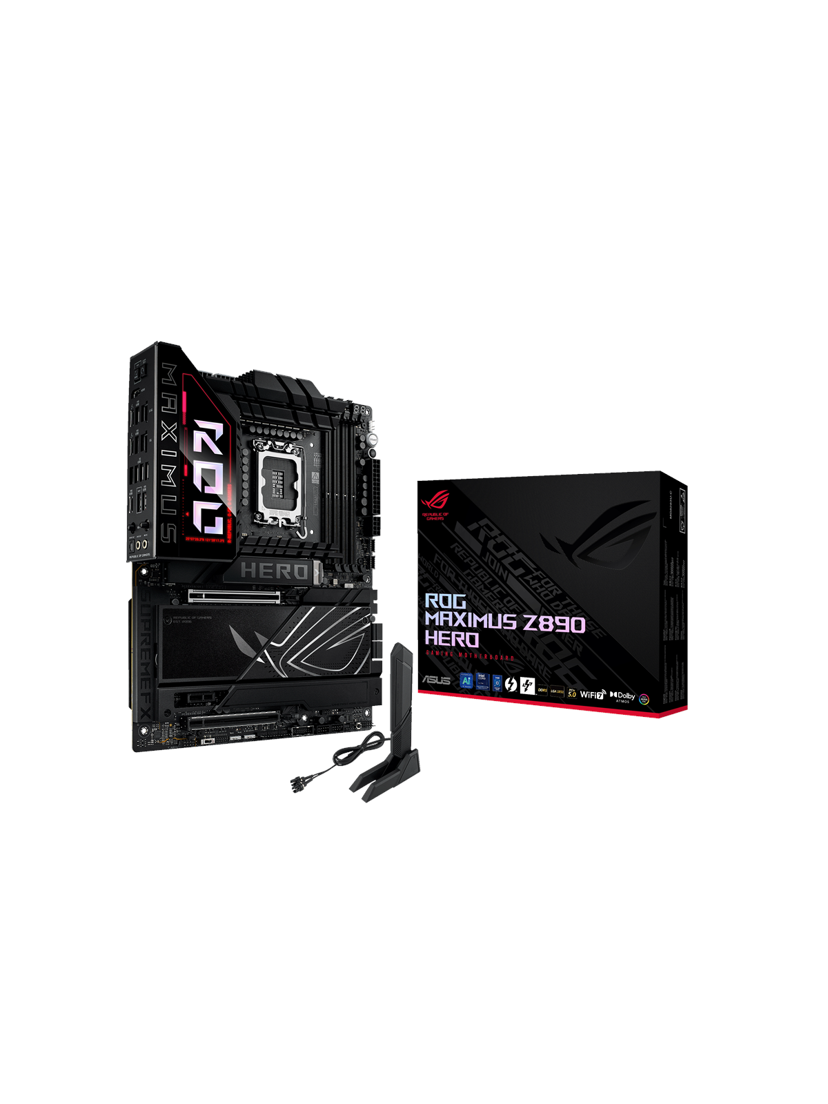 ASUS ROG MAXIMUS Z890 HERO Bundkort - Intel Z890 - Intel LGA1851 socket - DDR5 RAM - ATX