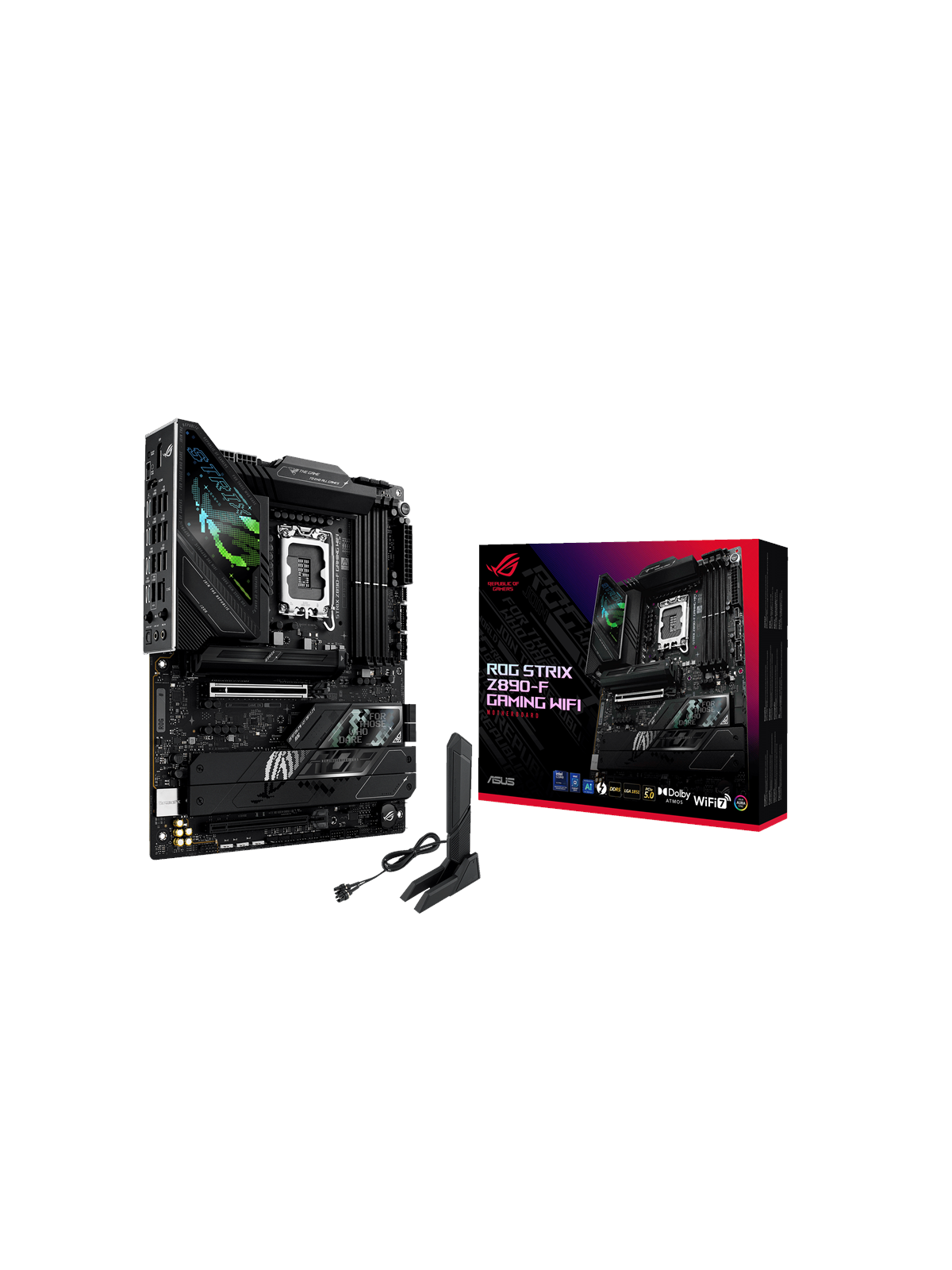 ASUS ROG STRIX Z890-F GAMING WIFI Bundkort - Intel Z890 - Intel LGA1851 socket - DDR5 RAM - ATX
