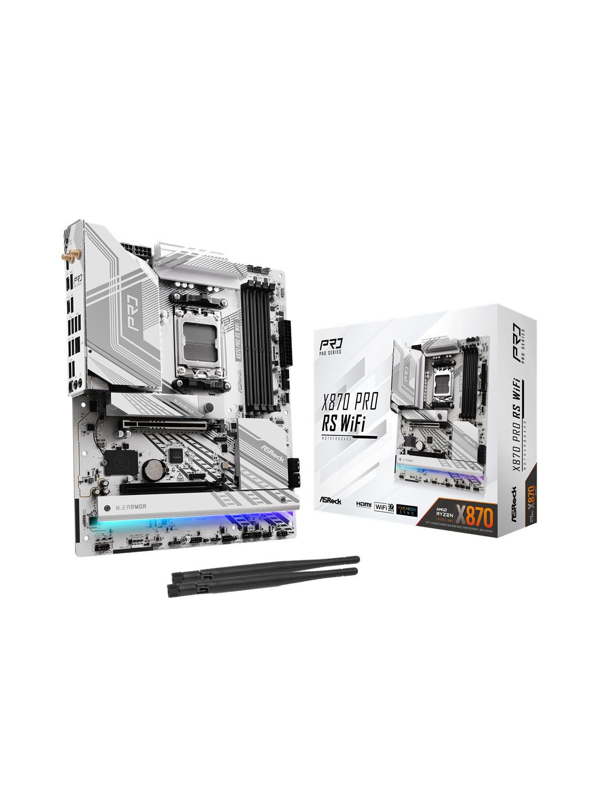 ASRock X870 PRO RS WIFI Bundkort - AMD X870 - AMD AM5 socket - DDR5 RAM - ATX